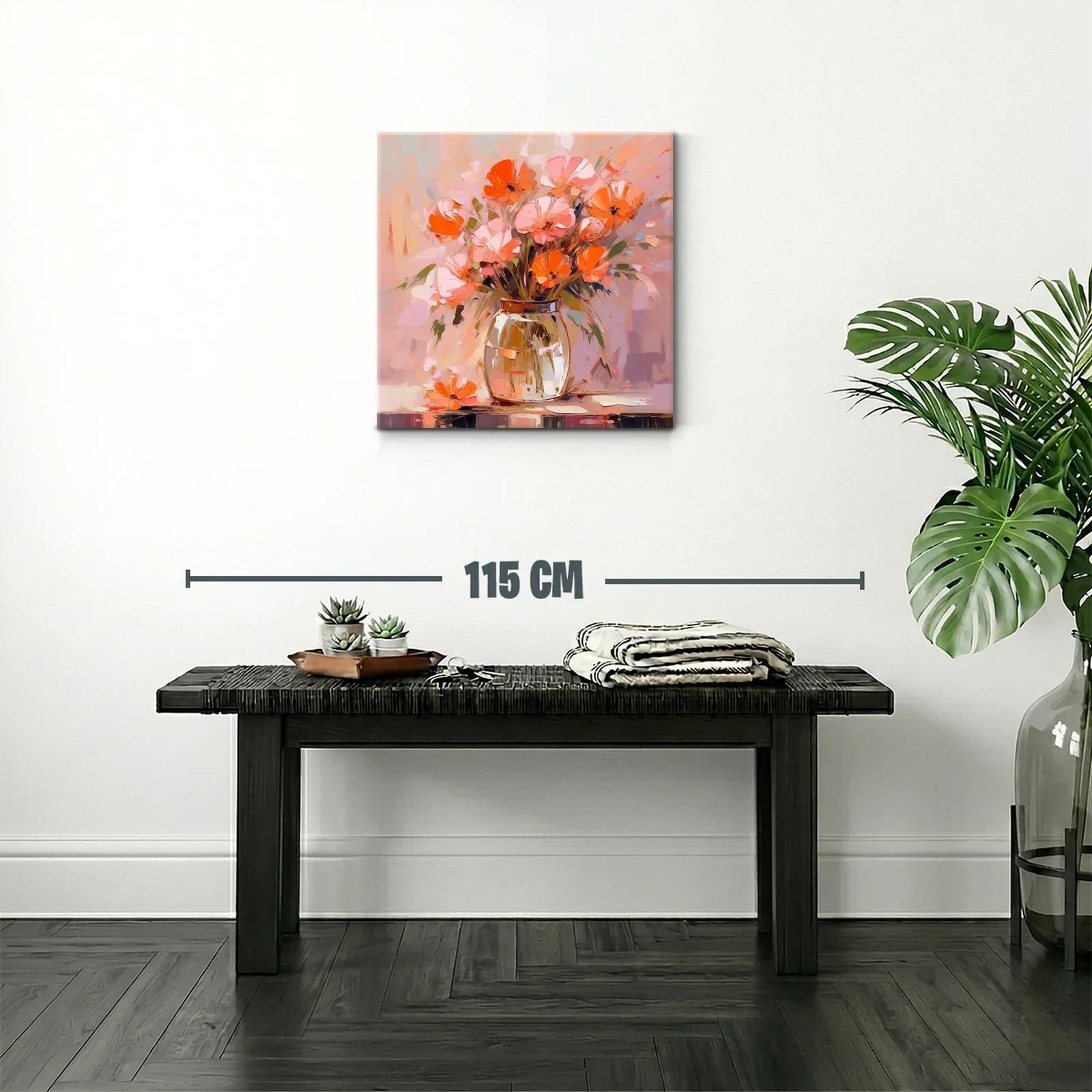 Cuadro floral con bouquet en tonos cálidos y suaves — miniatura 2