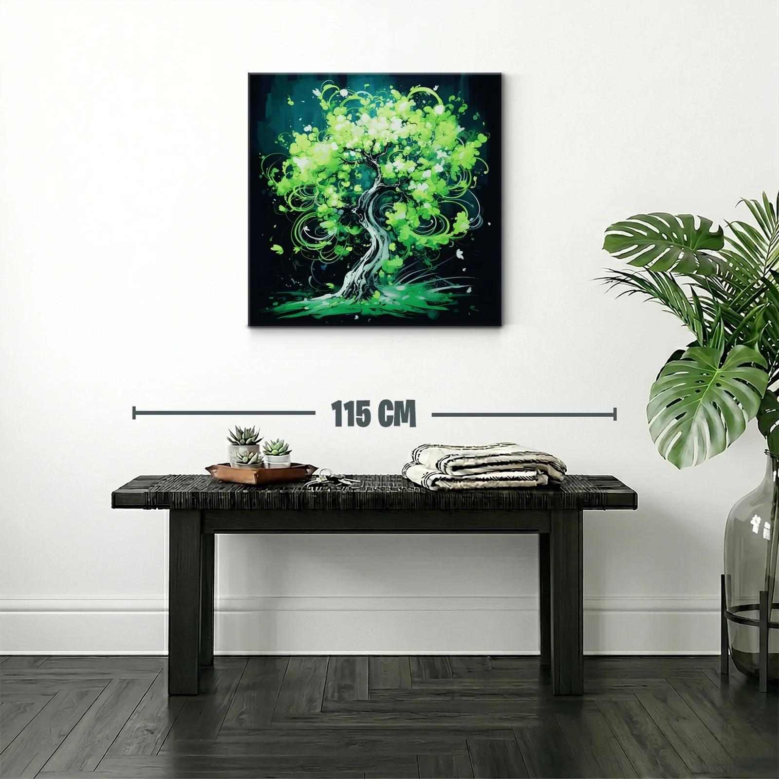 Árbol en movimiento de vibrantes tonos verdes — miniatura 2