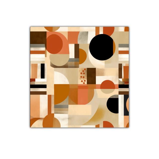Composición geométrica en tonos cálidos y neutros