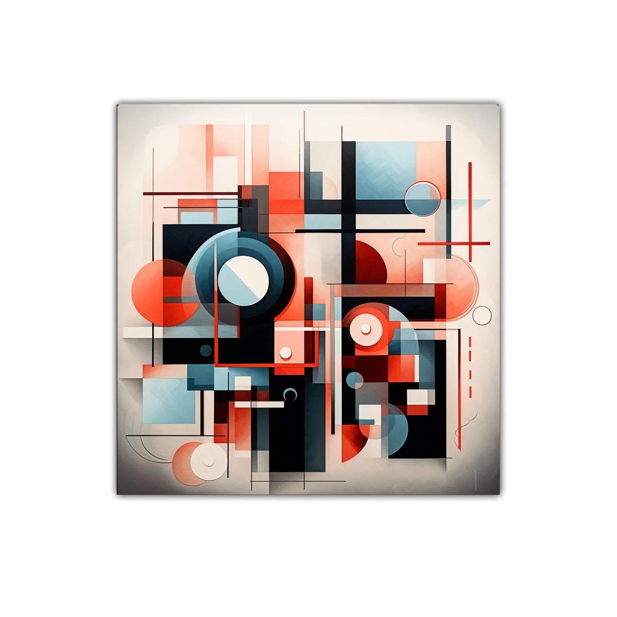 Composición geométrica con tonos cálidos y fríos — imagen principal