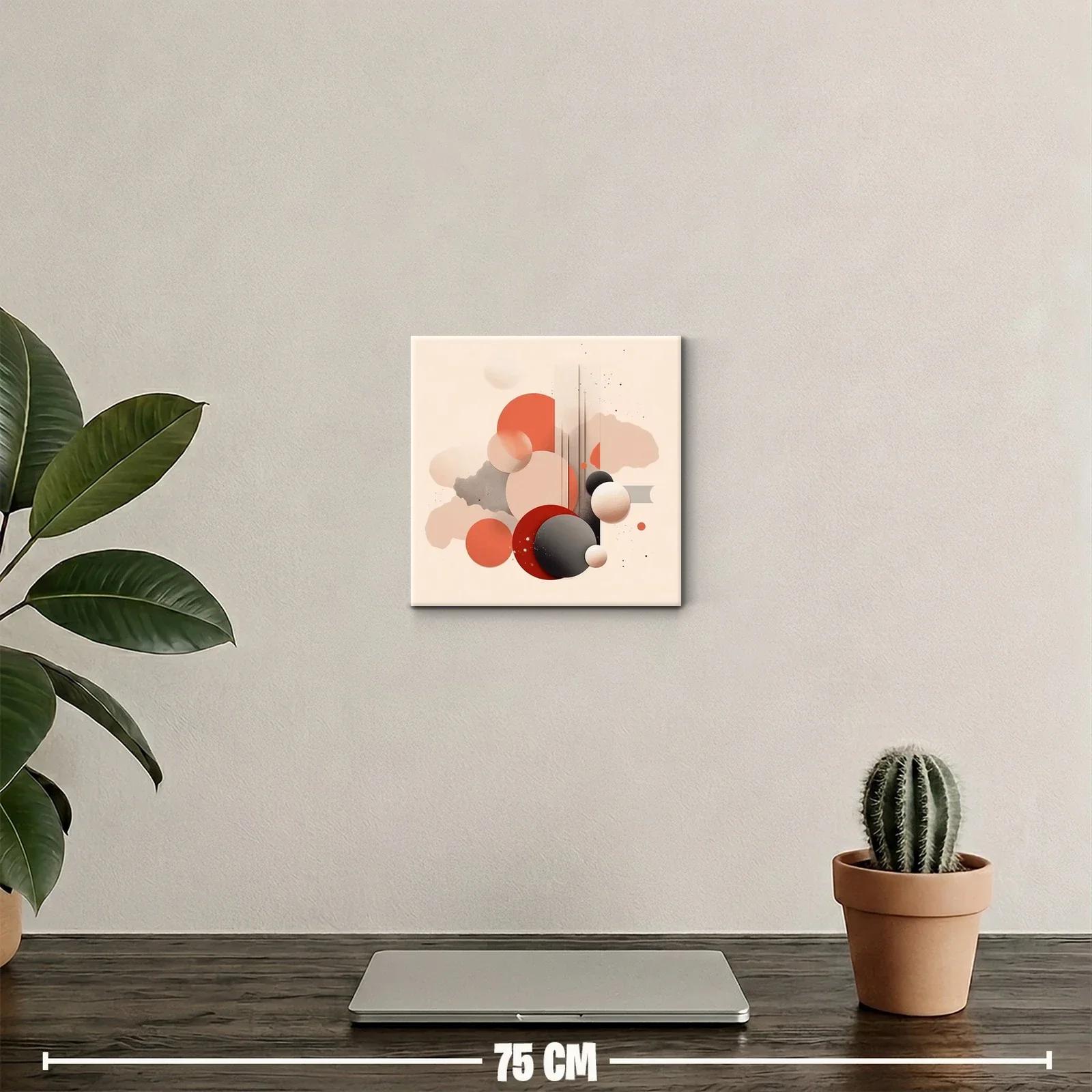 Composición abstracta con formas circulares y tonalidades cálidas — miniatura 2
