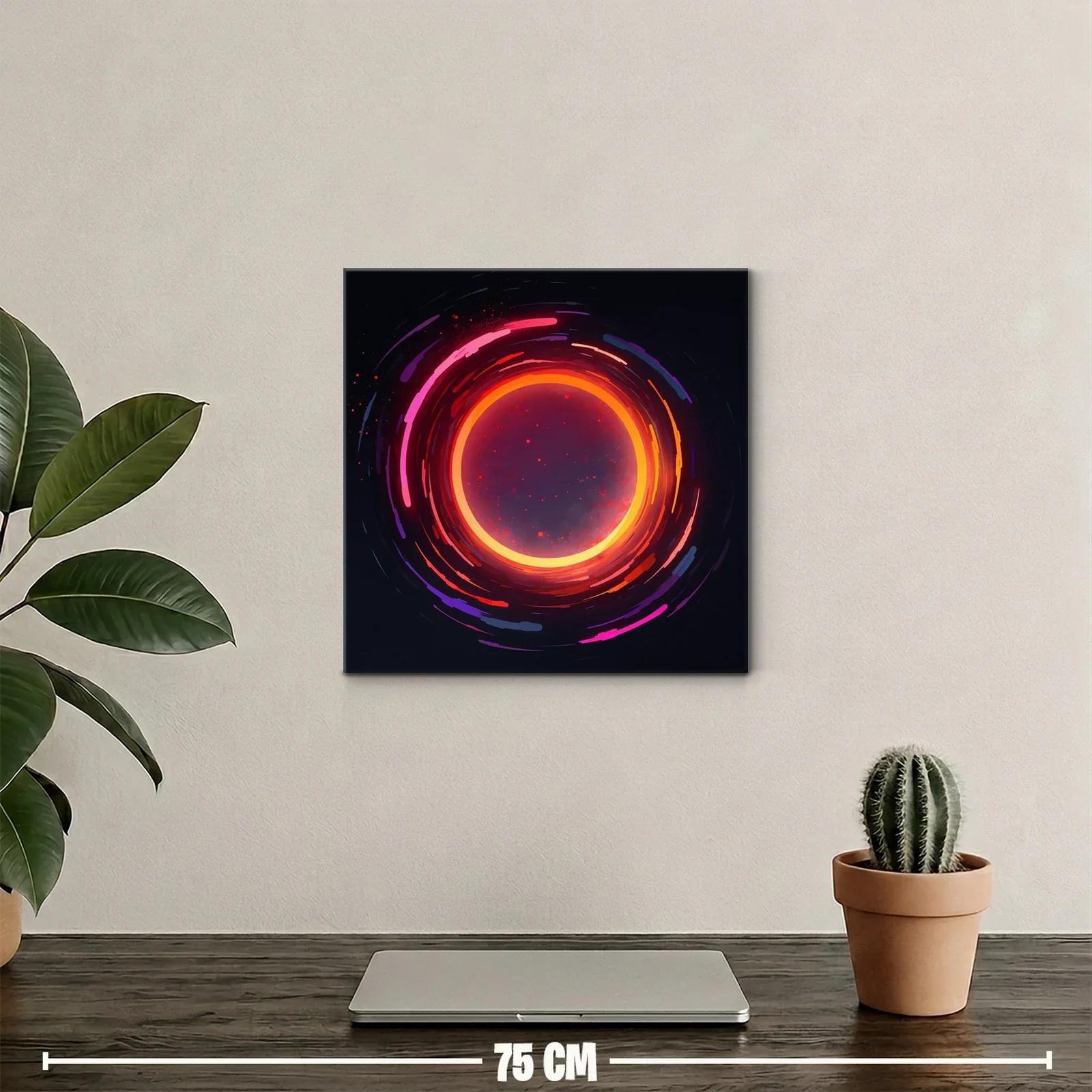 Cuadro abstracto con espiral cromática vibrante y energética — miniatura 2
