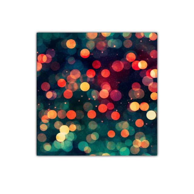 Cuadro decorativo de círculos luminosos en colores cálidos y fríos