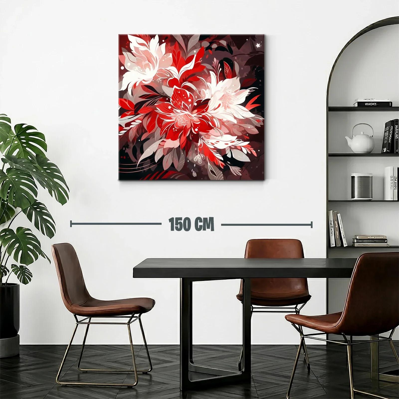 Arte floral en tonos rojos intensos y neutrales cálidos — miniatura 2