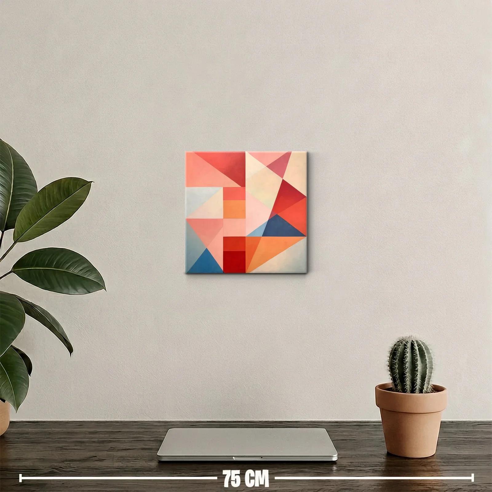 Composición geométrica con tonos cálidos y fríos contrastantes — miniatura 2