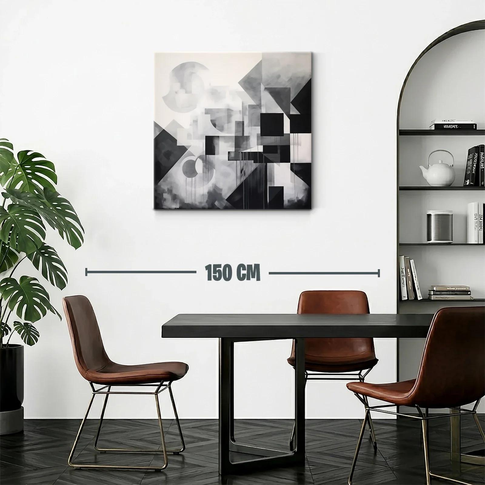 Composición geométrica en escala de grises y negro — miniatura 2