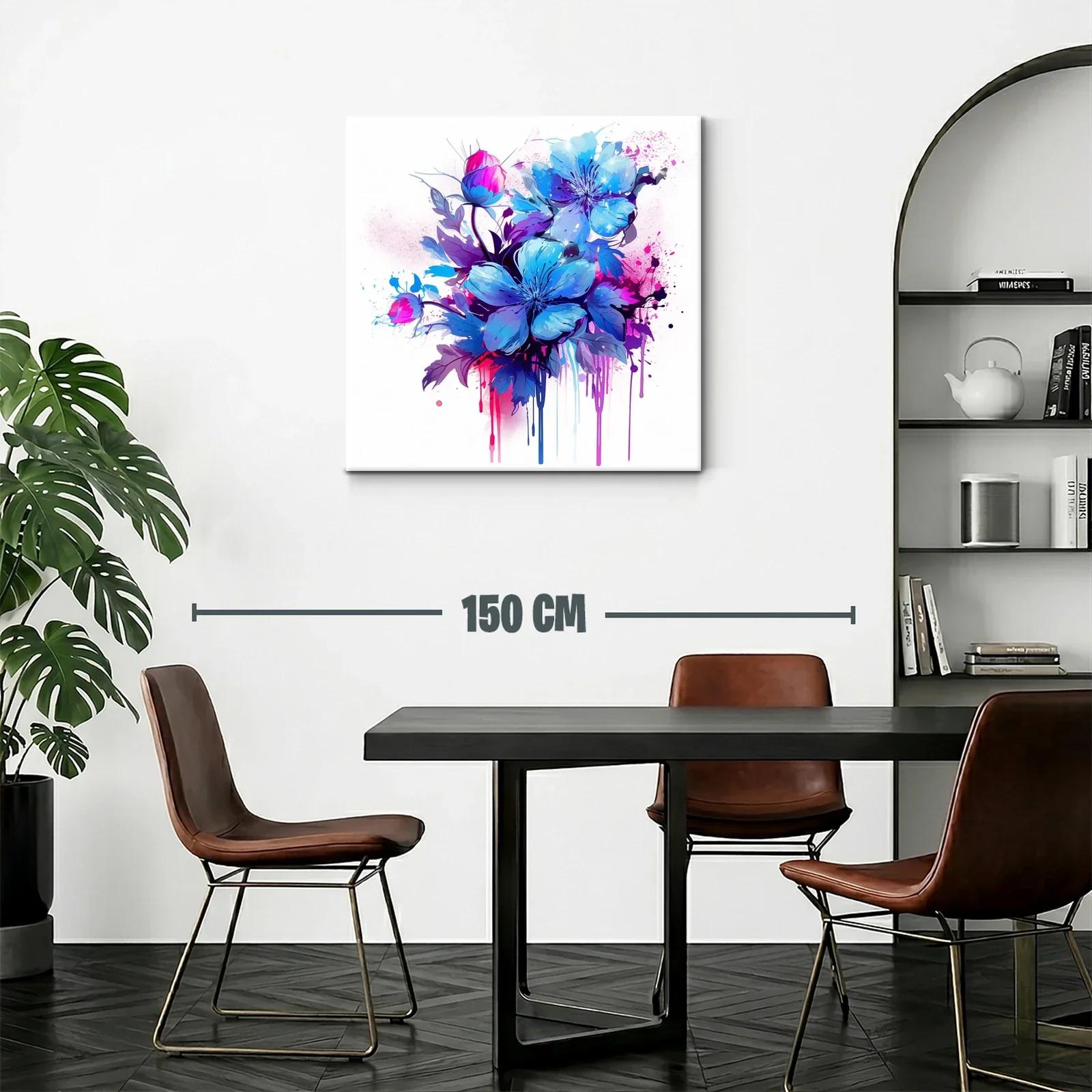 Ramo vibrante de flores azules con acentos fucsia — miniatura 2