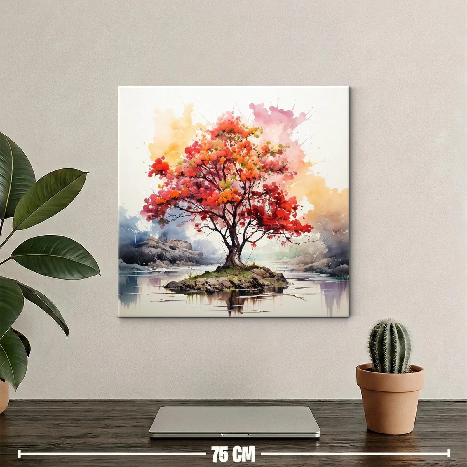 Árbol solitario con follaje vibrante en paisaje sereno — miniatura 2