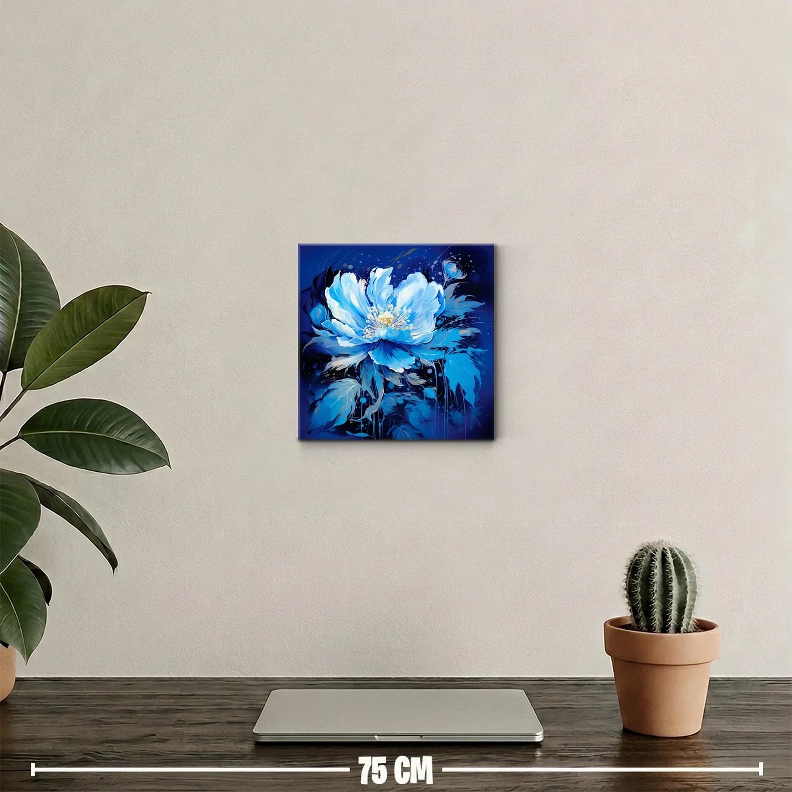 Flor azul vibrante con detalles delicados y fondo profundo — miniatura 2