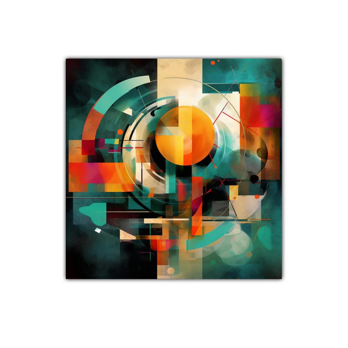 Composición abstracta con formas geométricas y colores vivos — imagen principal