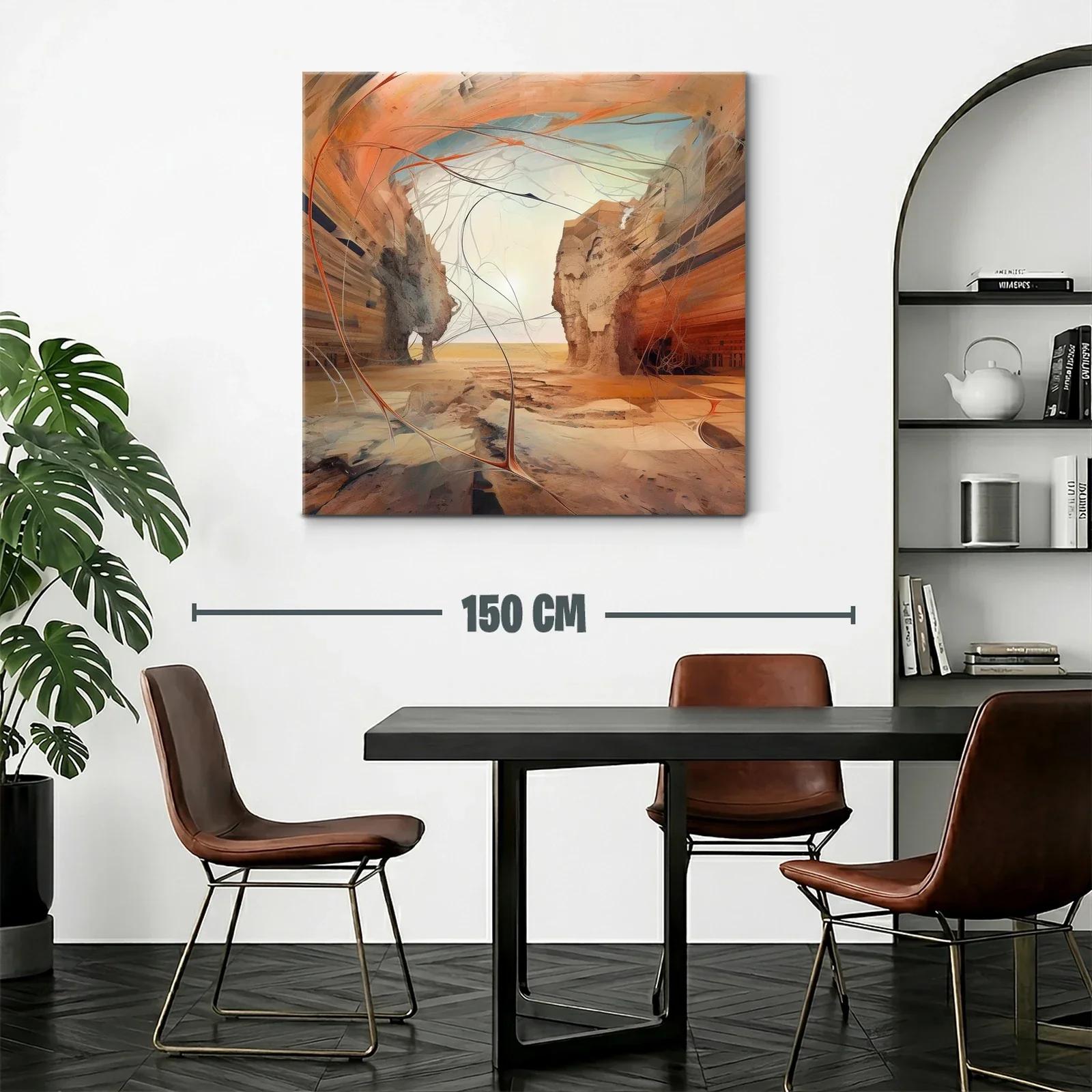 Paisaje desértico con formas abstractas y tonos cálidos — miniatura 2