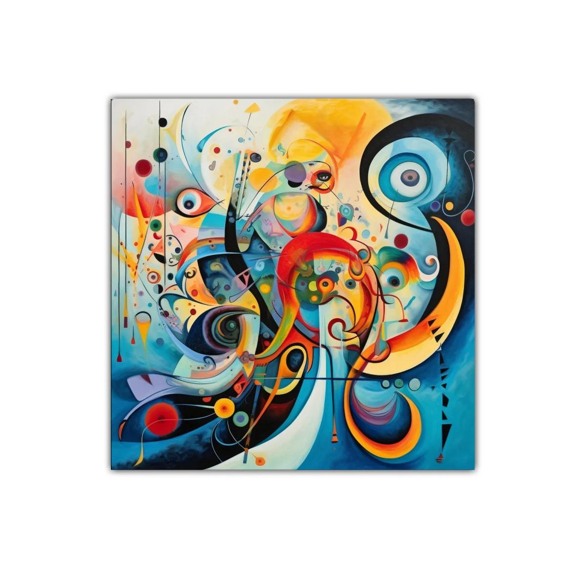 Cuadro abstracto con formas dinámicas en vibrantes colores — imagen principal
