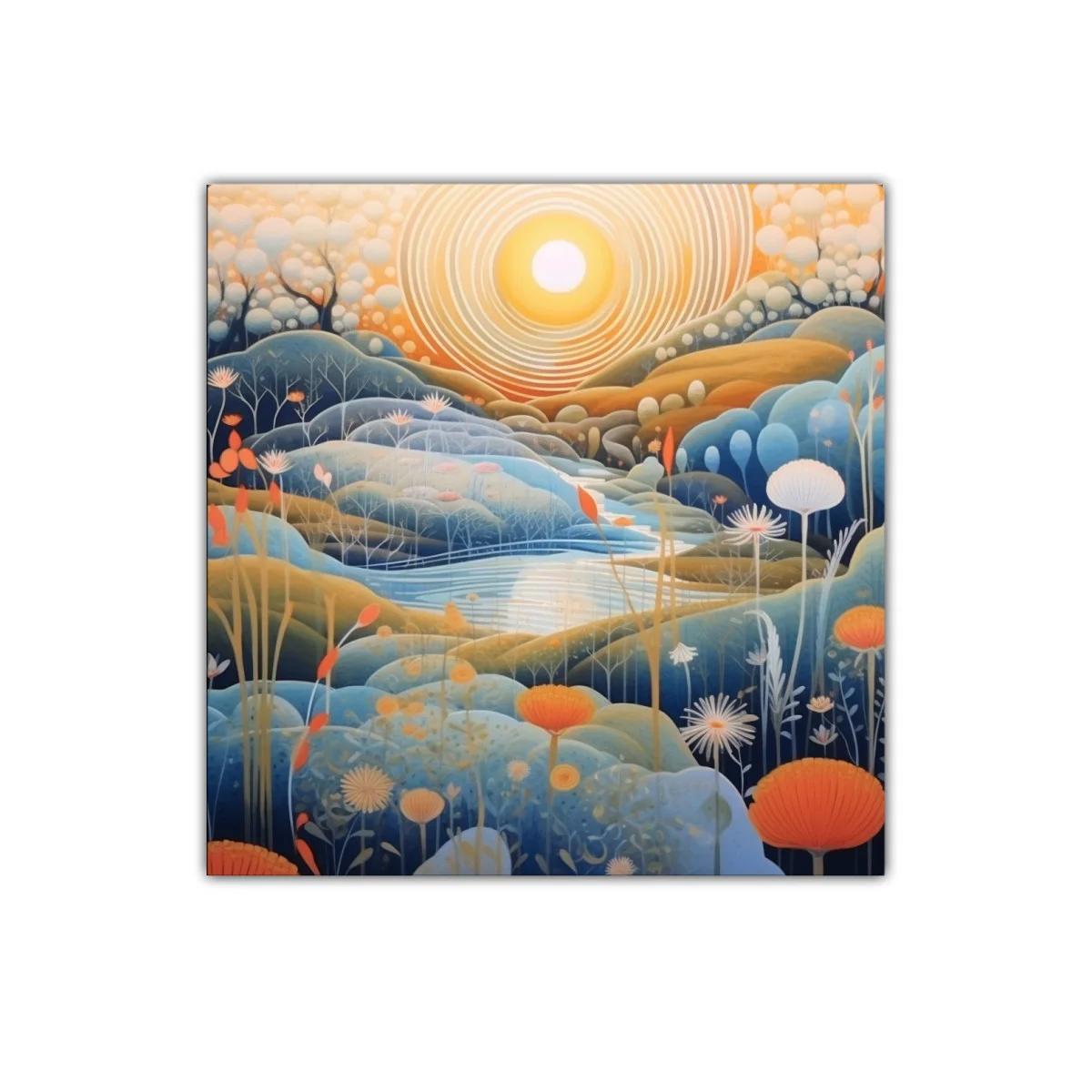 Paisaje onírico con cálidos tonos al amanecer — imagen principal