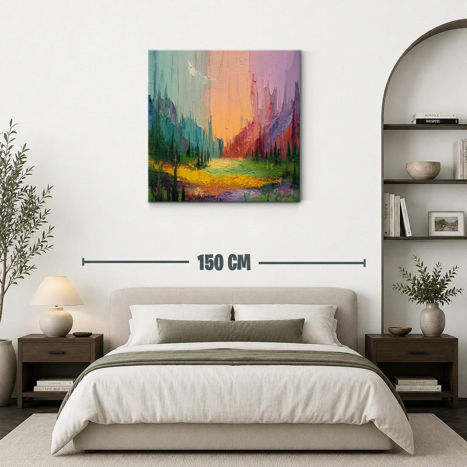 Paisaje abstracto con vibrantes tonos pastel y texturas — miniatura 3