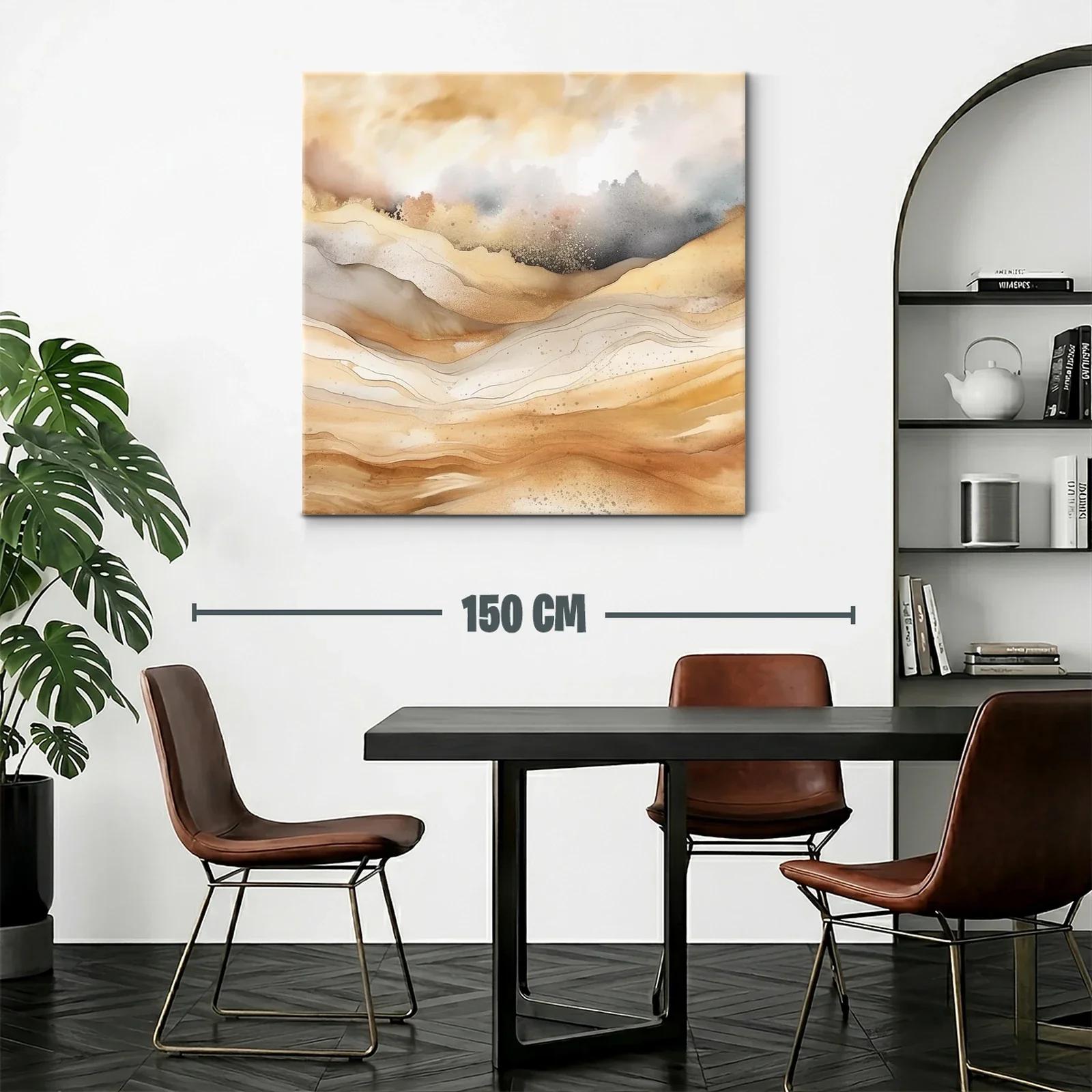 Paisaje abstracto en tonos tierra y neutros suaves — miniatura 2