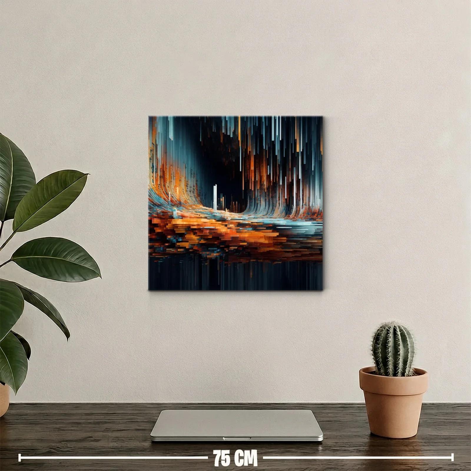 Composición abstracta vibrante con tonos cálidos y fríos — miniatura 2