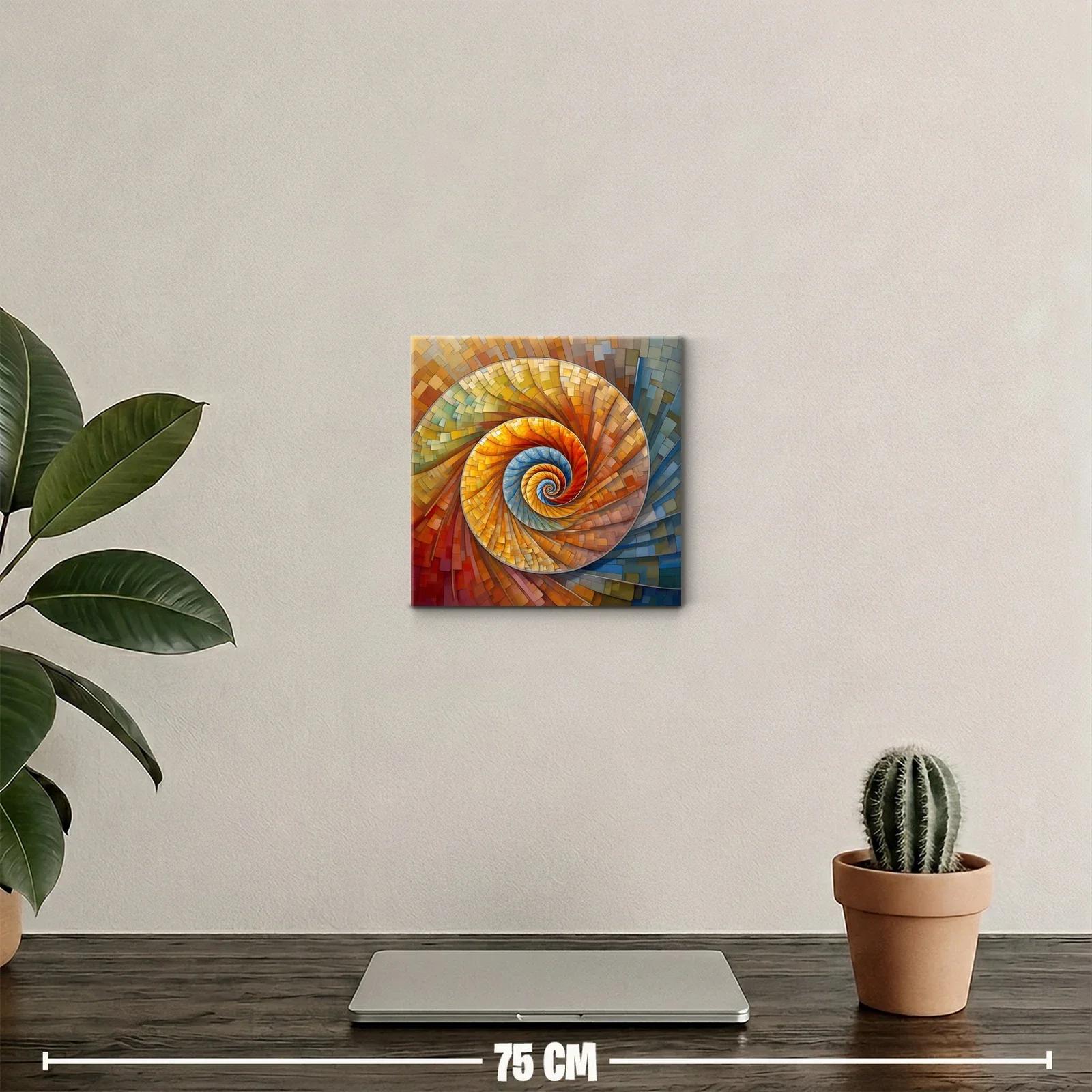 Espiral abstracta en cálidos tonos terrosos y azules suaves — miniatura 2