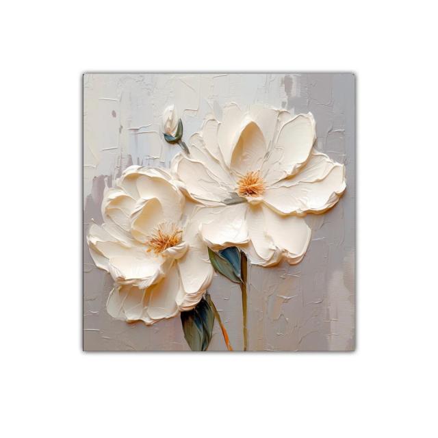 Flores blancas en relieve para decoración elegante