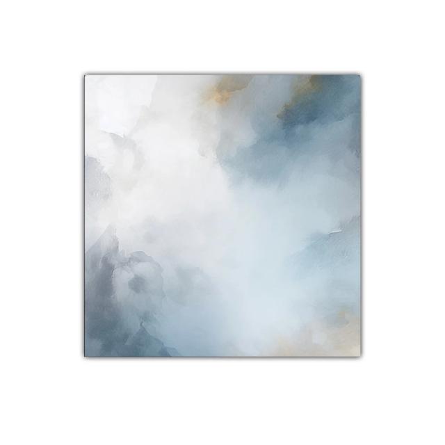 Cuadro abstracto en tonos azules y blancos suaves