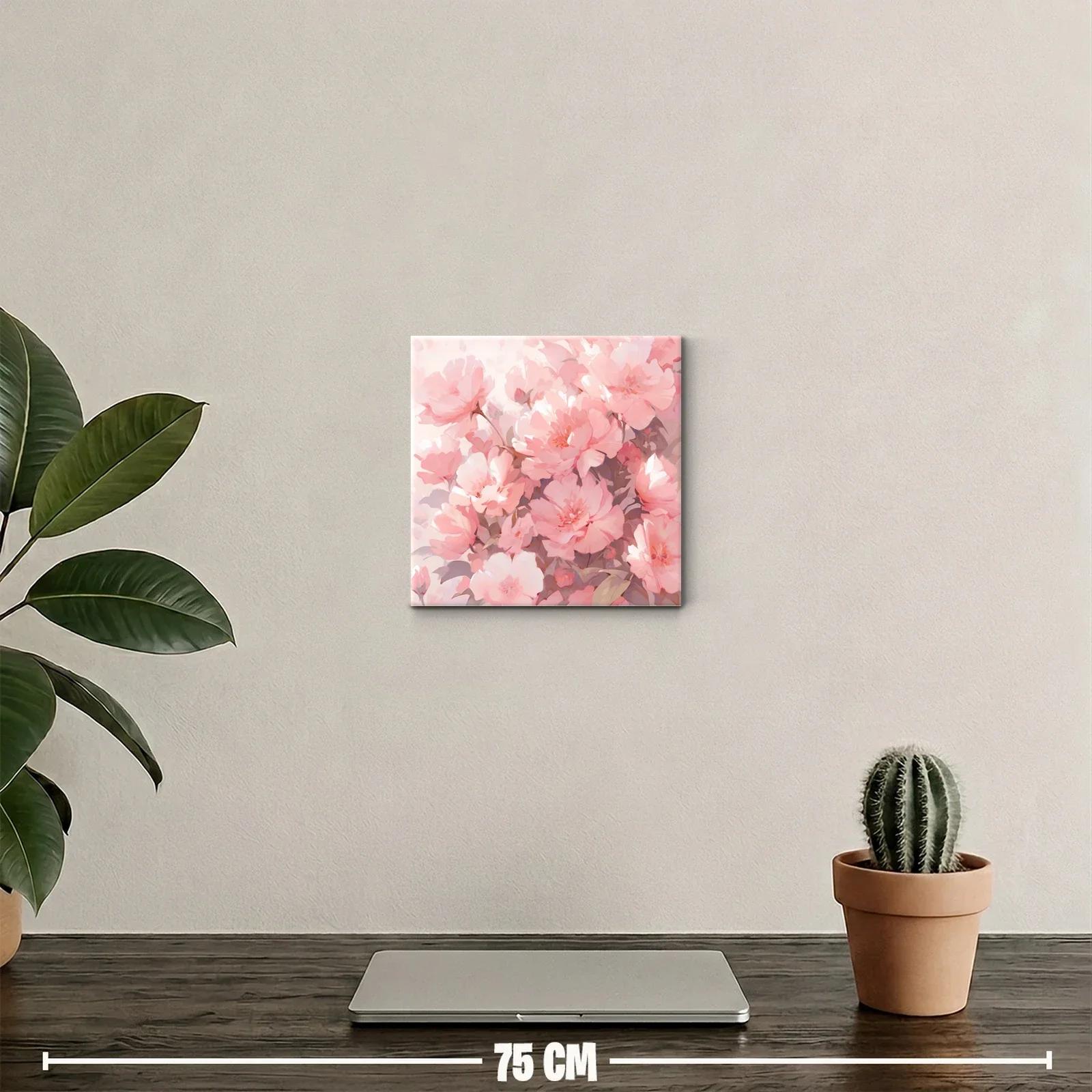 Cuadro decorativo con delicadas flores en tonos rosa pastel — miniatura 2