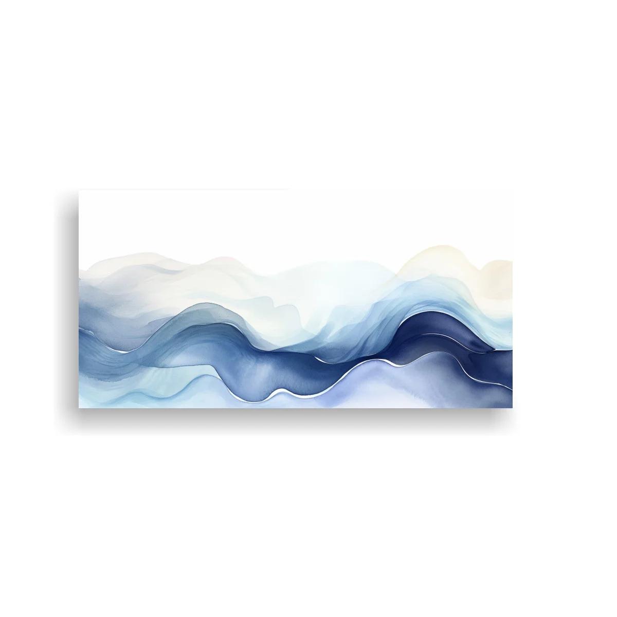 Cuadro ondas fluidas azules con transparencias