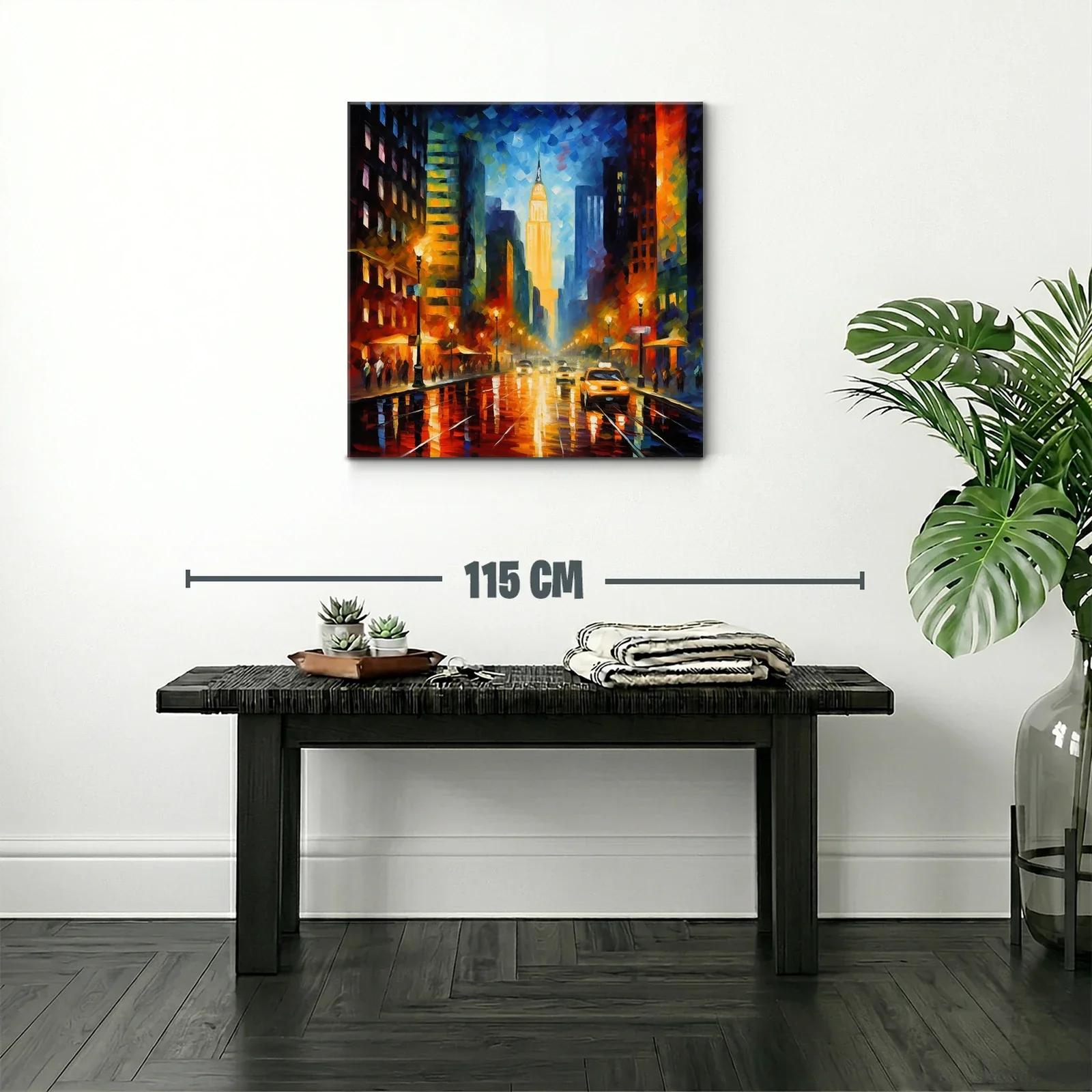 Ciudad nocturna vibrante con luces y reflejos urbanos — miniatura 2