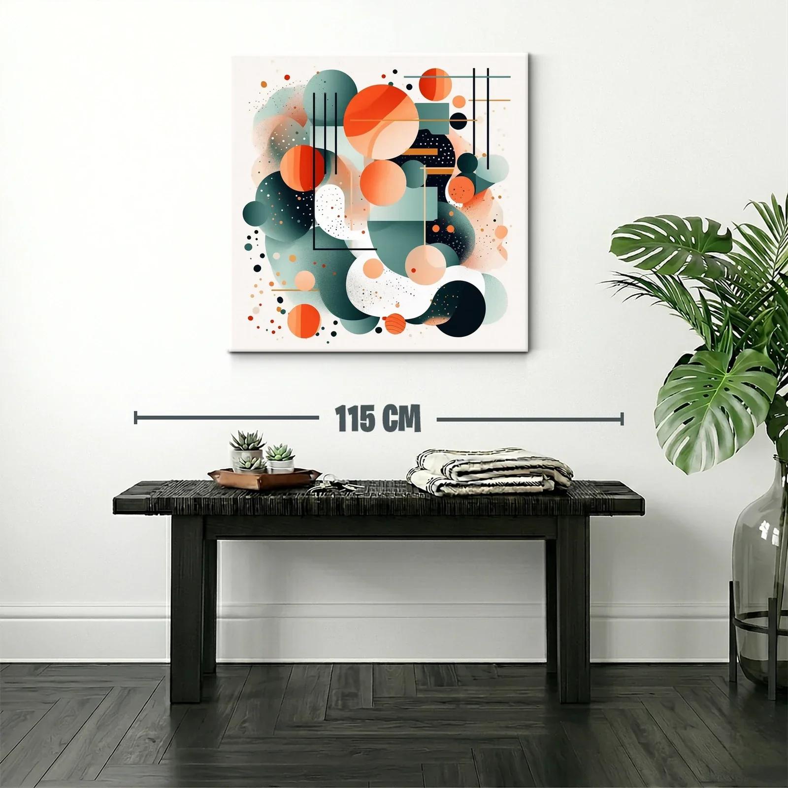 Composición abstracta con círculos y líneas en tonos cálidos — miniatura 2