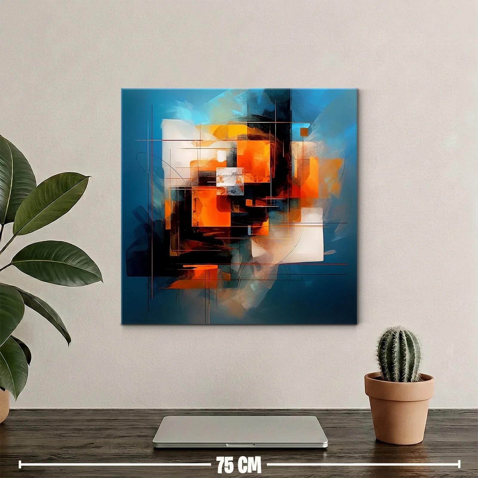 Cuadro Abstracto con Contrastes Cromáticos Vibrantes — miniatura 2