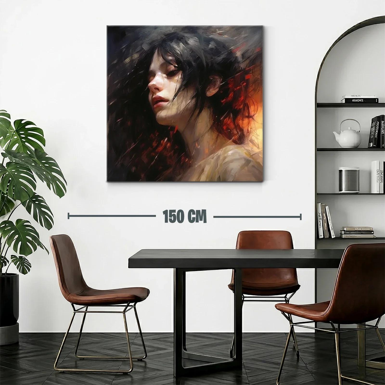 Retrato expresivo de mujer en tonos cálidos y oscuros — miniatura 2