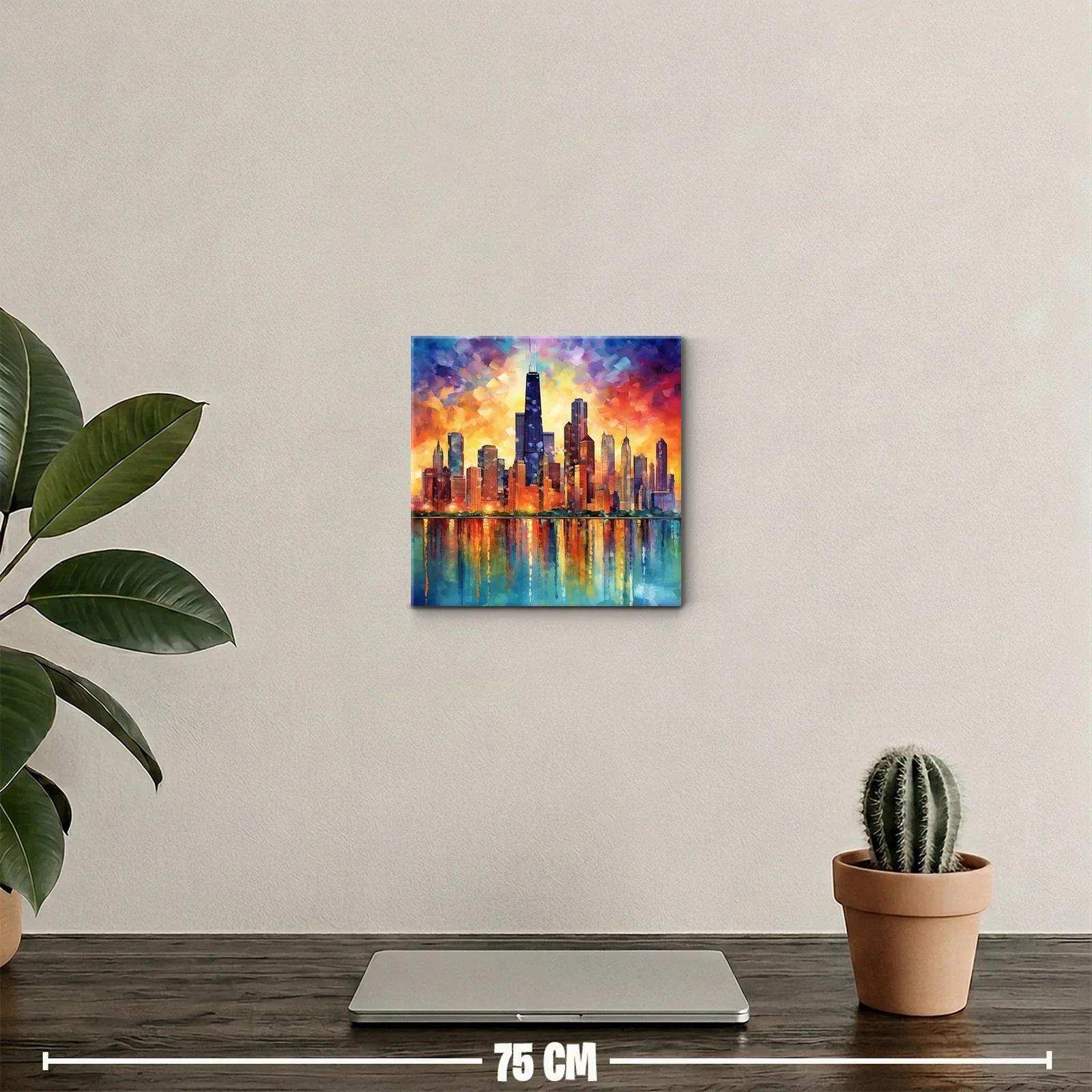 Atardecer colorido en skyline urbano vibrante — miniatura 2