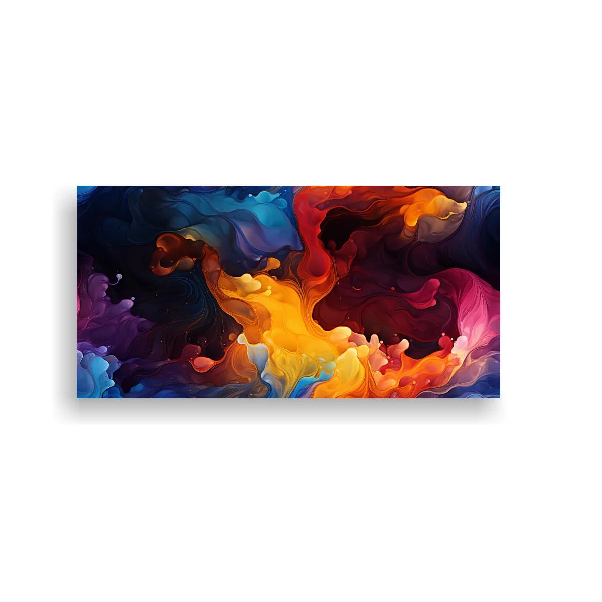 Cuadro remolino de humo de colores con bordes difuminados