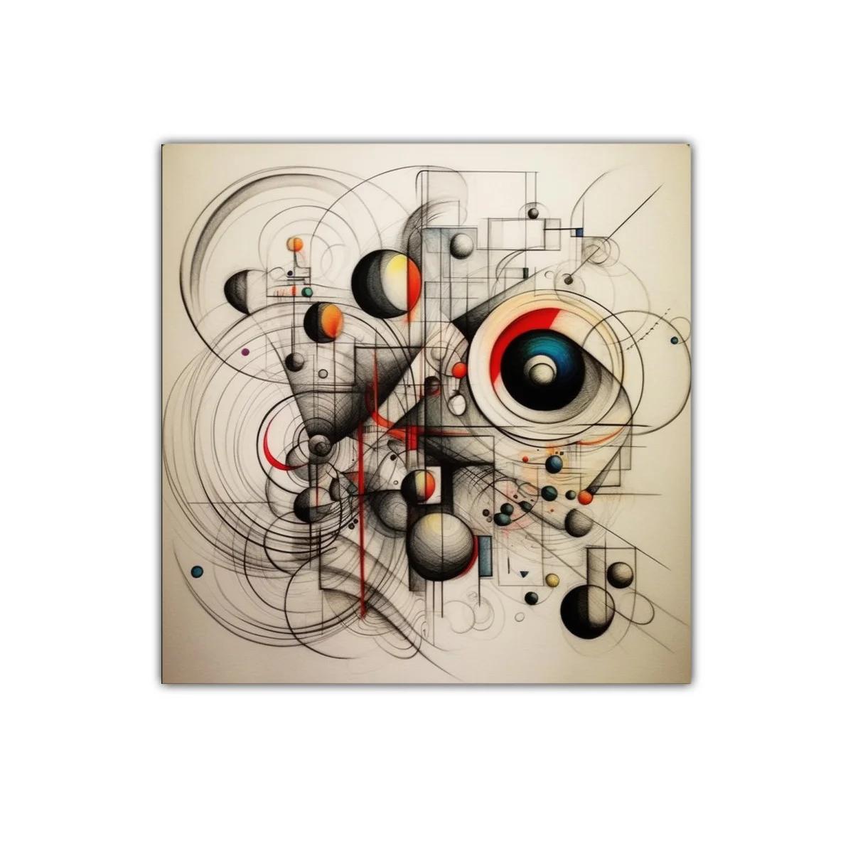Composición abstracta con formas geométricas y colores vibrantes