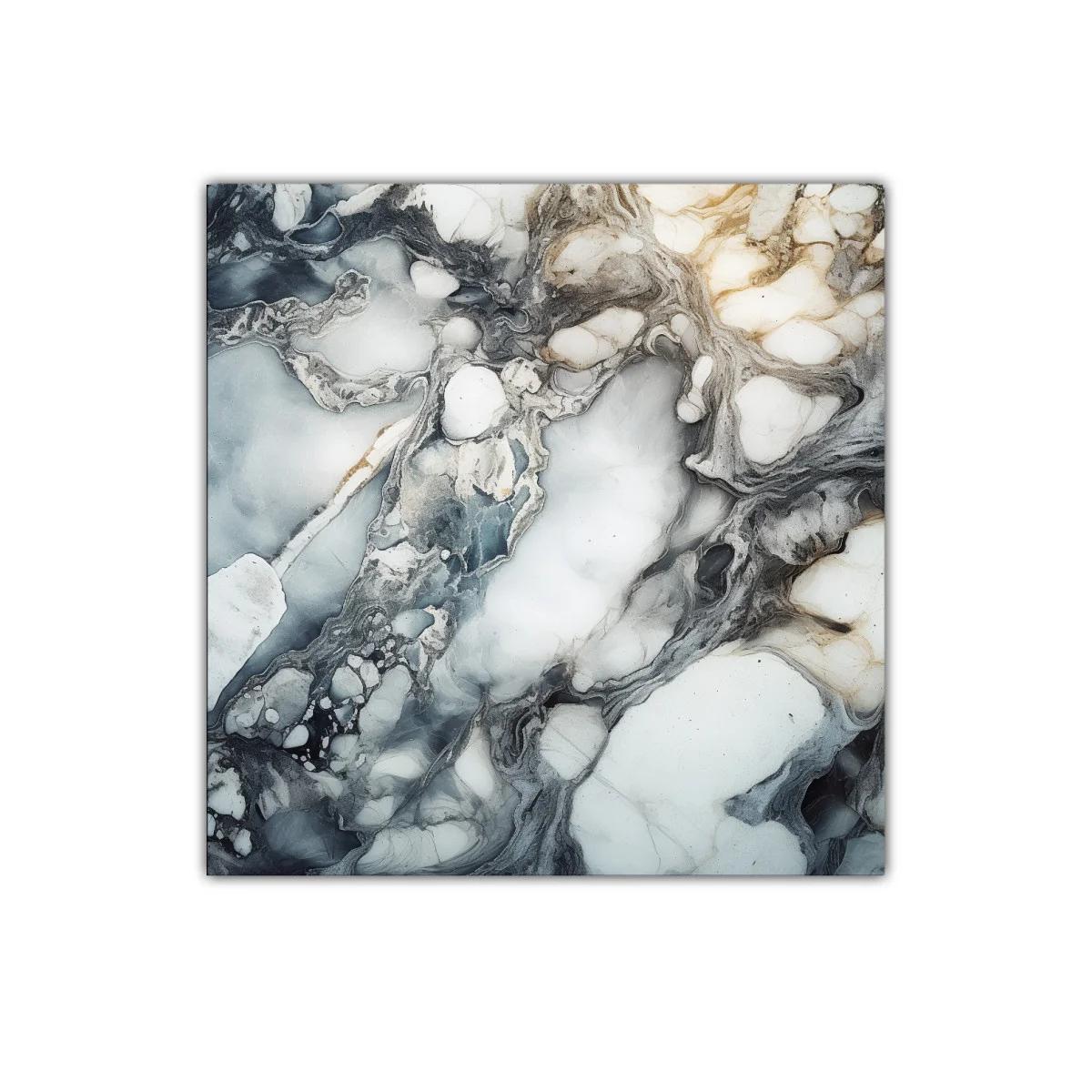 Cuadro decorativo con diseño abstracto en tonos grises y beige