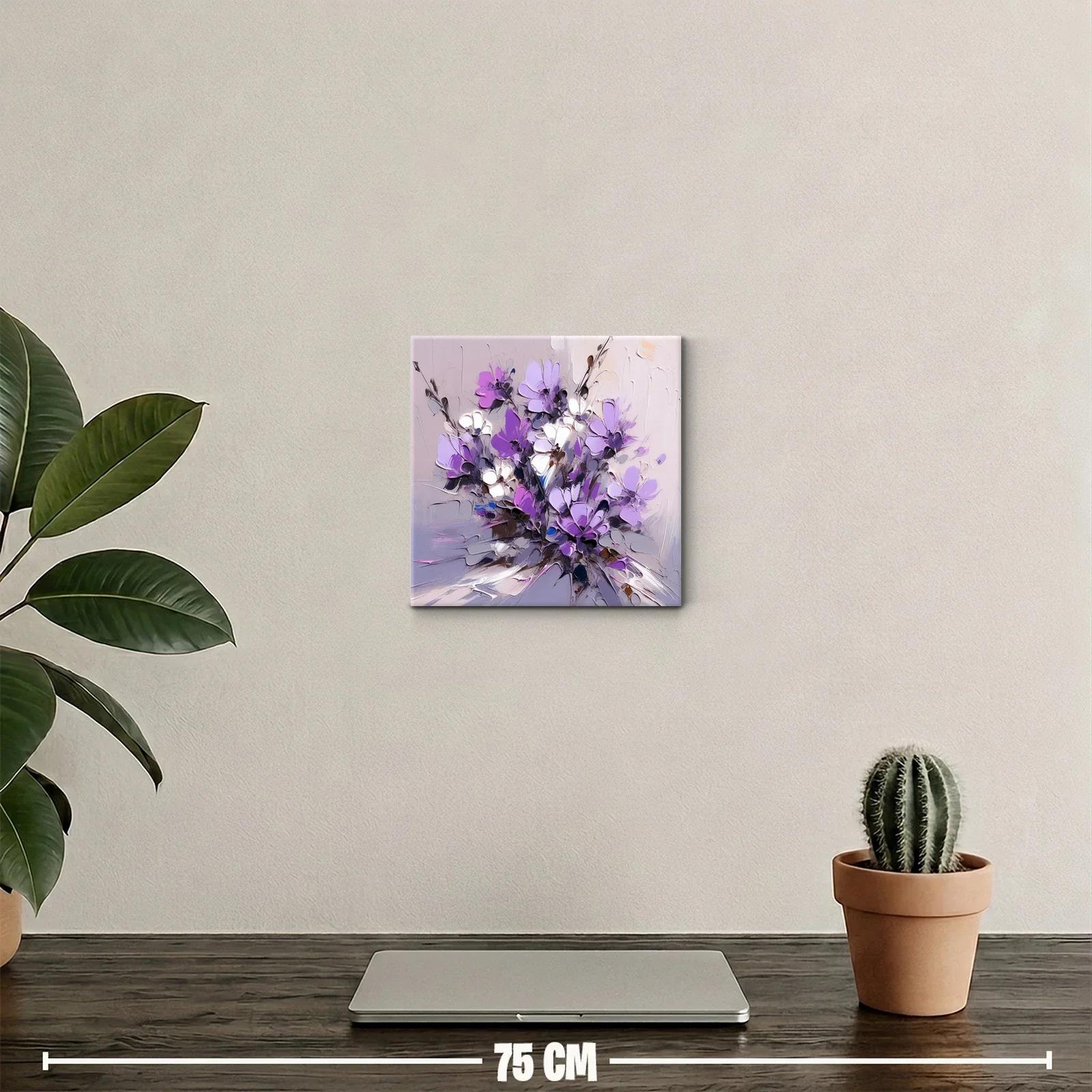 Cuadro decorativo flores vibrantes en tonos violetas — miniatura 2