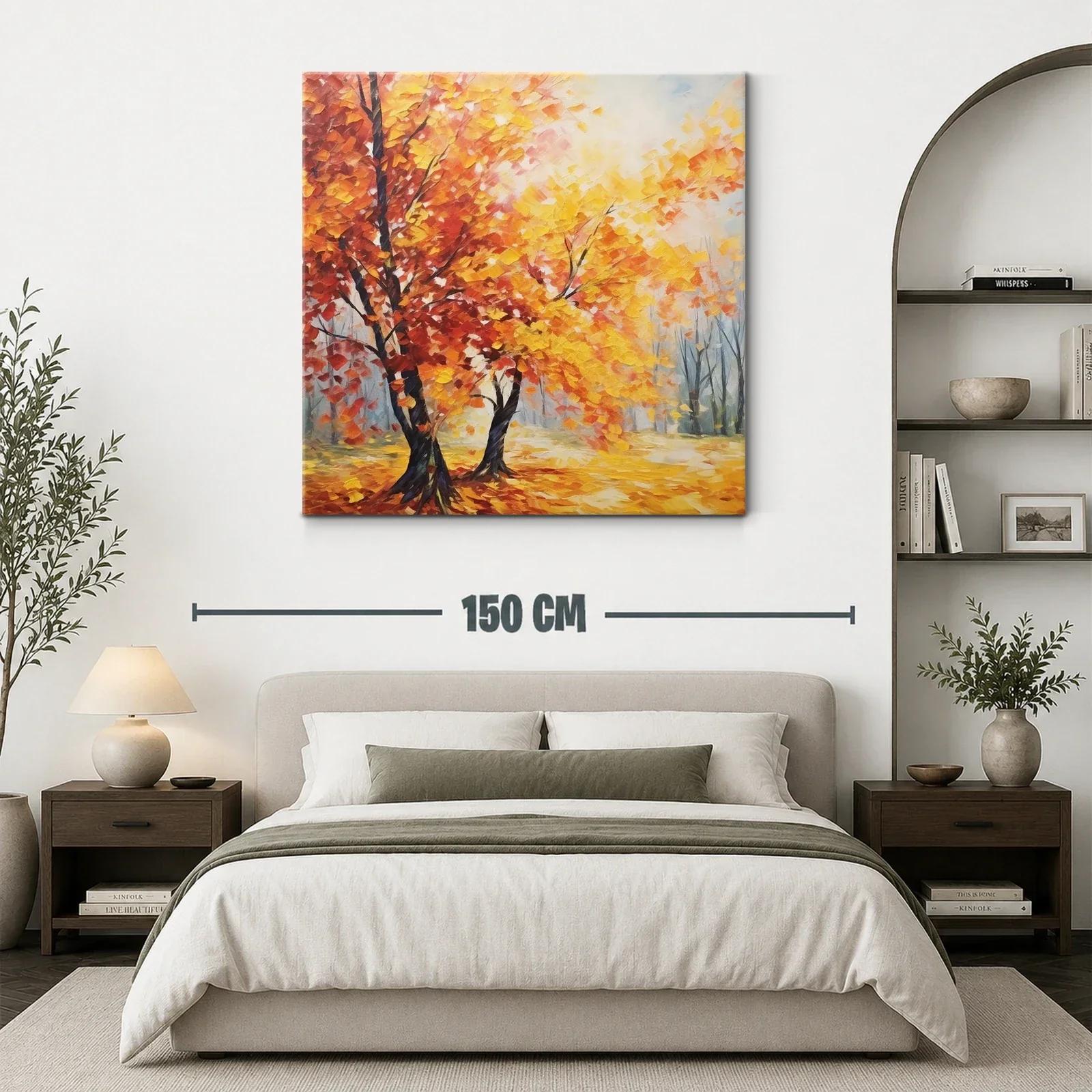 Árboles de otoño con vibrantes hojas anaranjadas y amarillas — miniatura 3