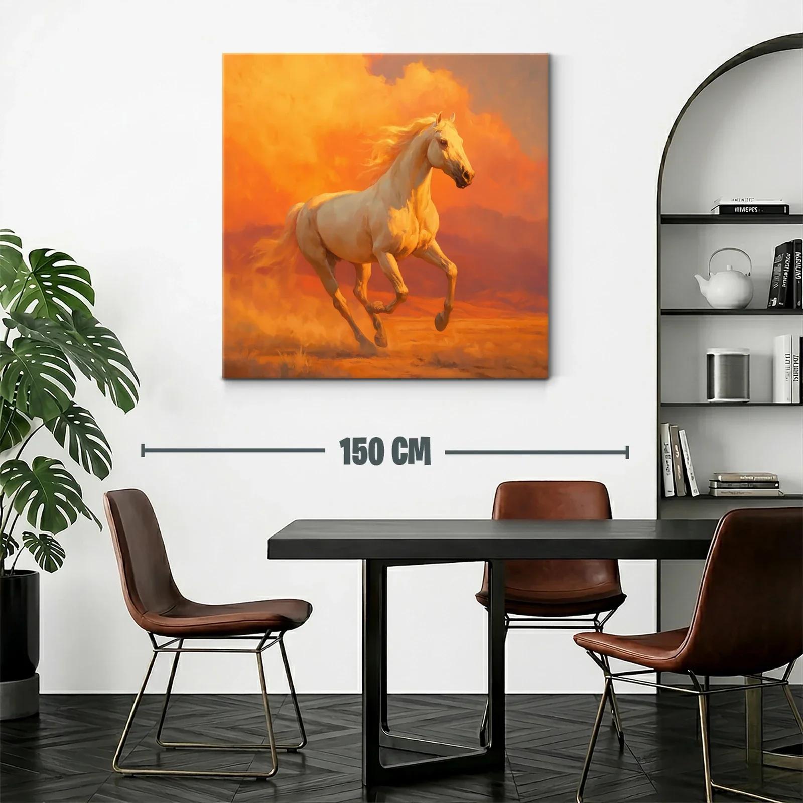 Cuadro caballo galopante en tonalidades vibrantes — miniatura 2