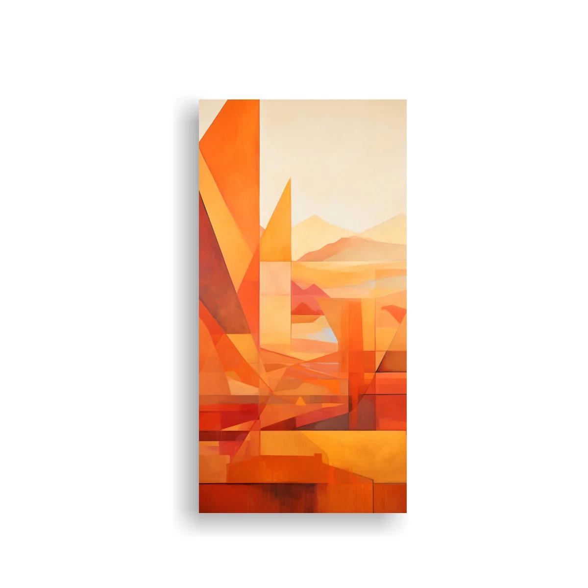 Cuadro paisaje geométrico abstracto con capas angulares — imagen principal