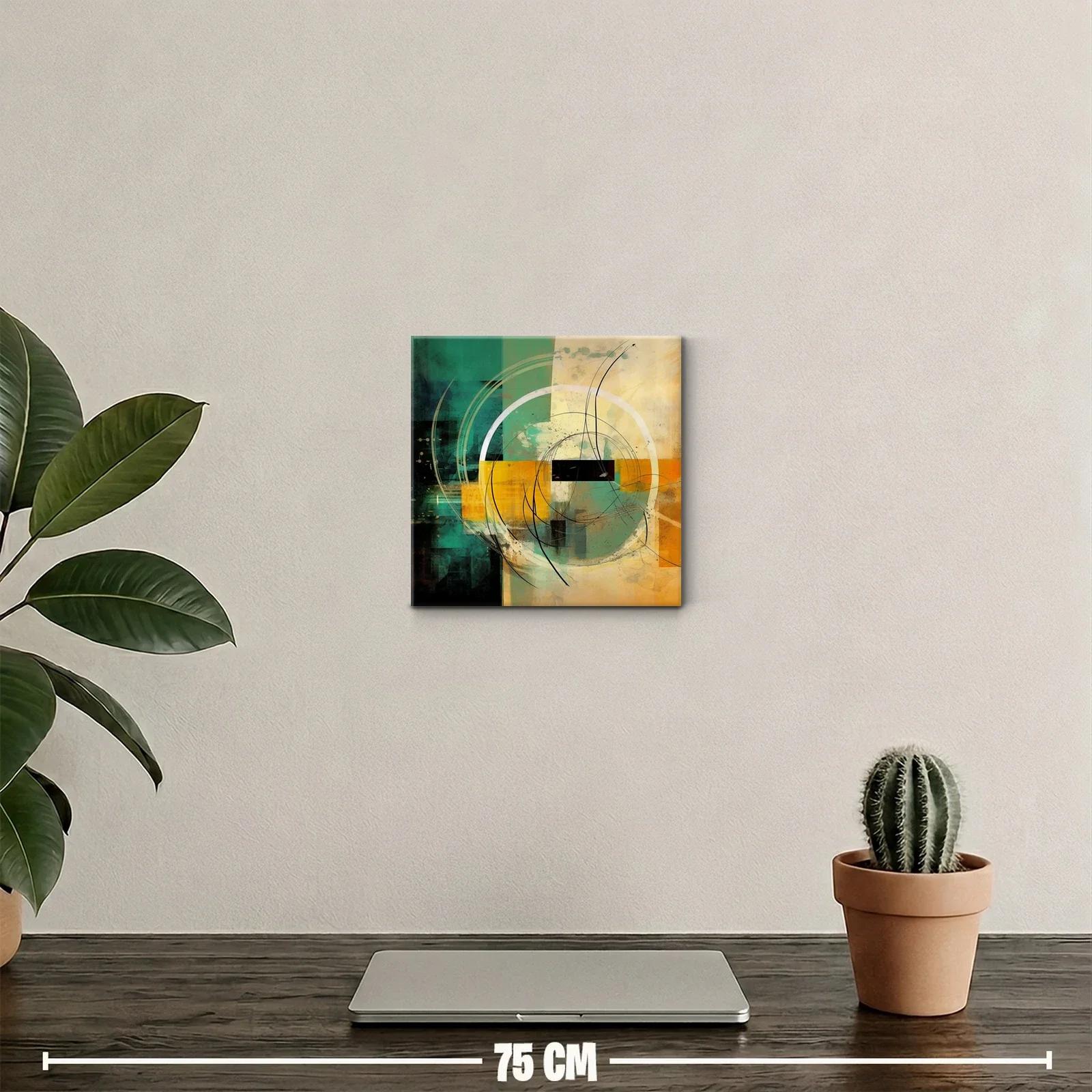 Composición abstracta con círculos y trazos dinámicos — miniatura 2