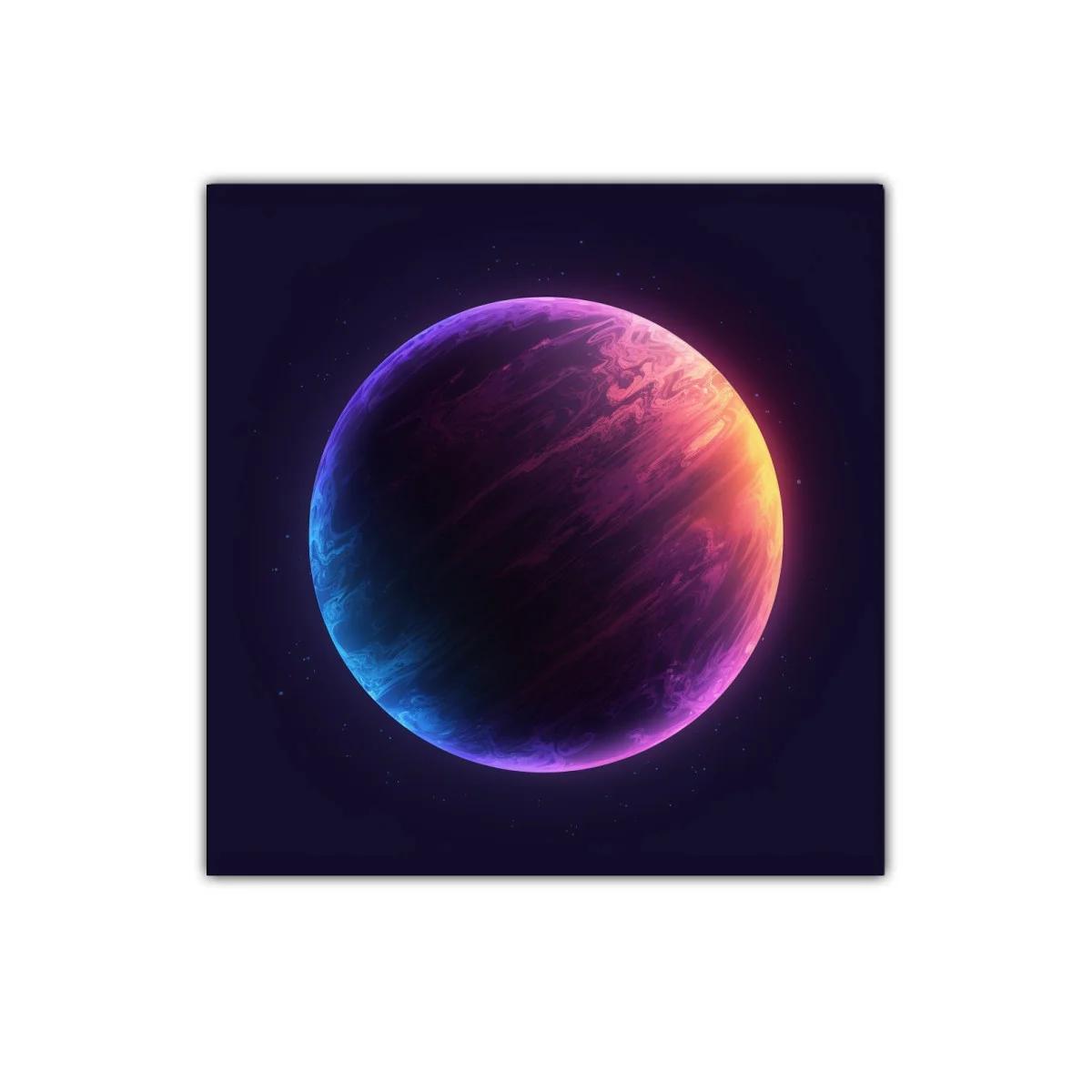 Planeta brillante con tonos púrpura y azul cósmico — imagen principal