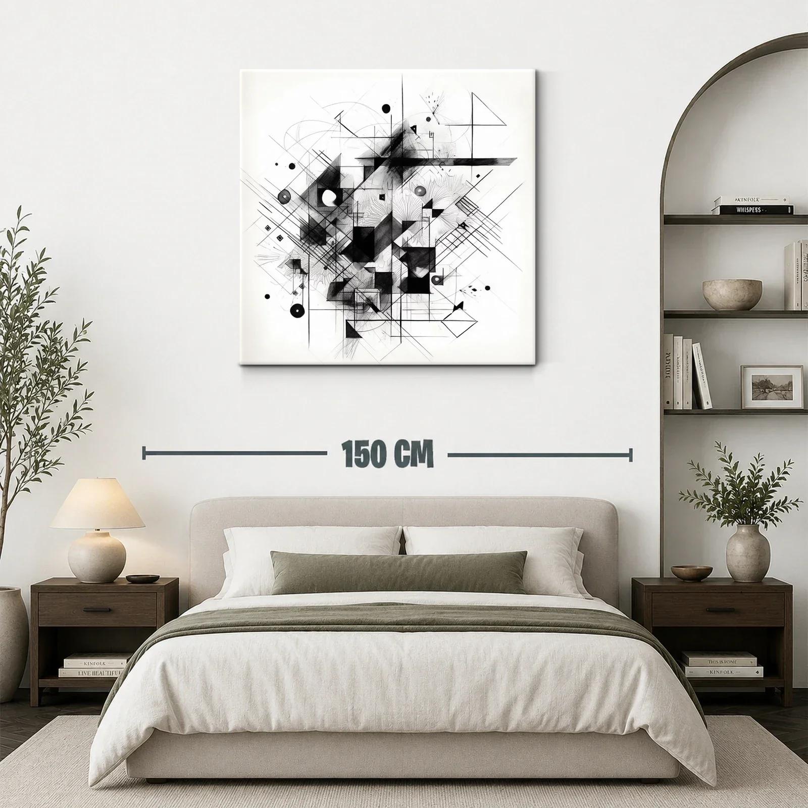 Arte abstracto geométrico en tonos monocromáticos elegantes — miniatura 3
