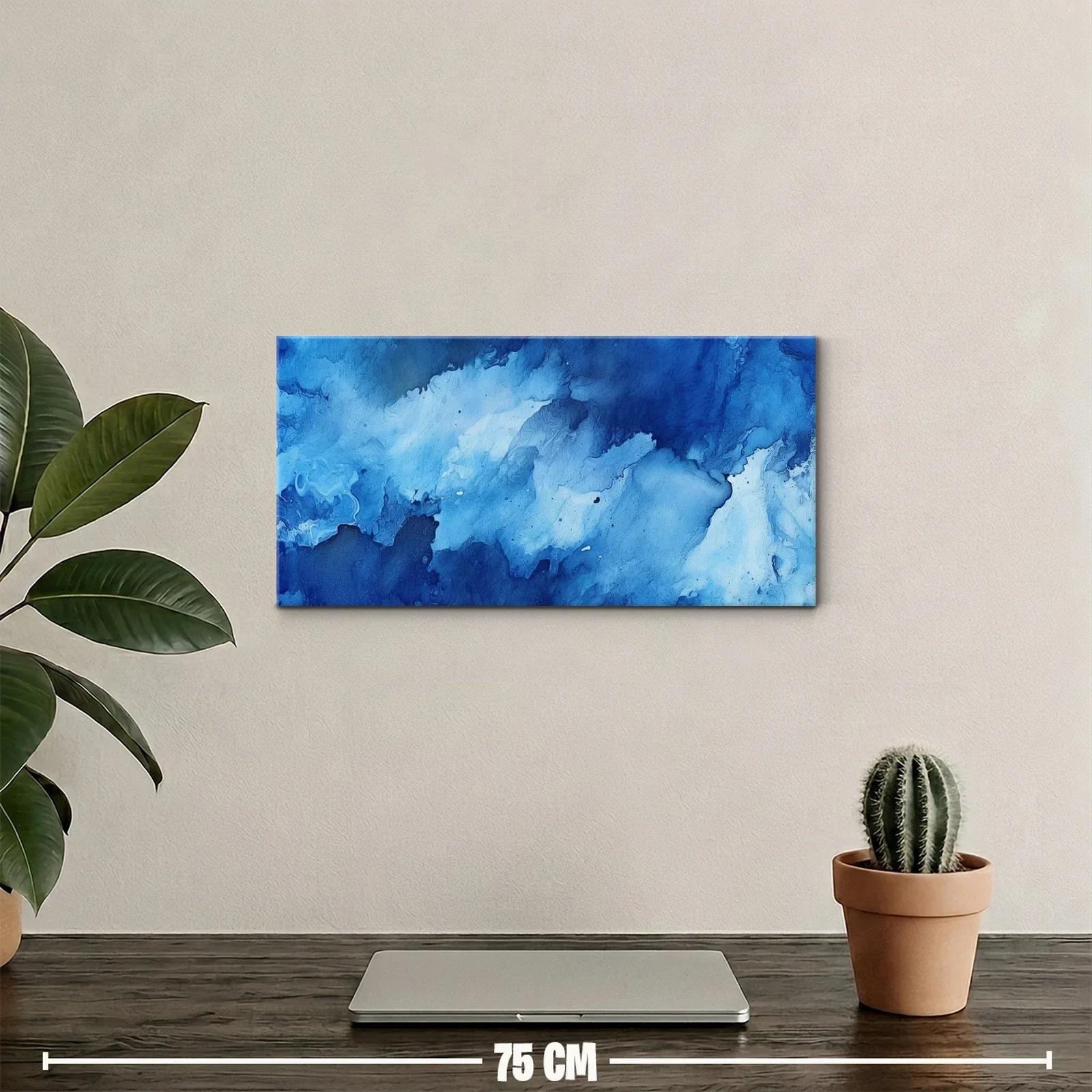 Cuadro mancha abstracta azul con efecto de agua — miniatura 2