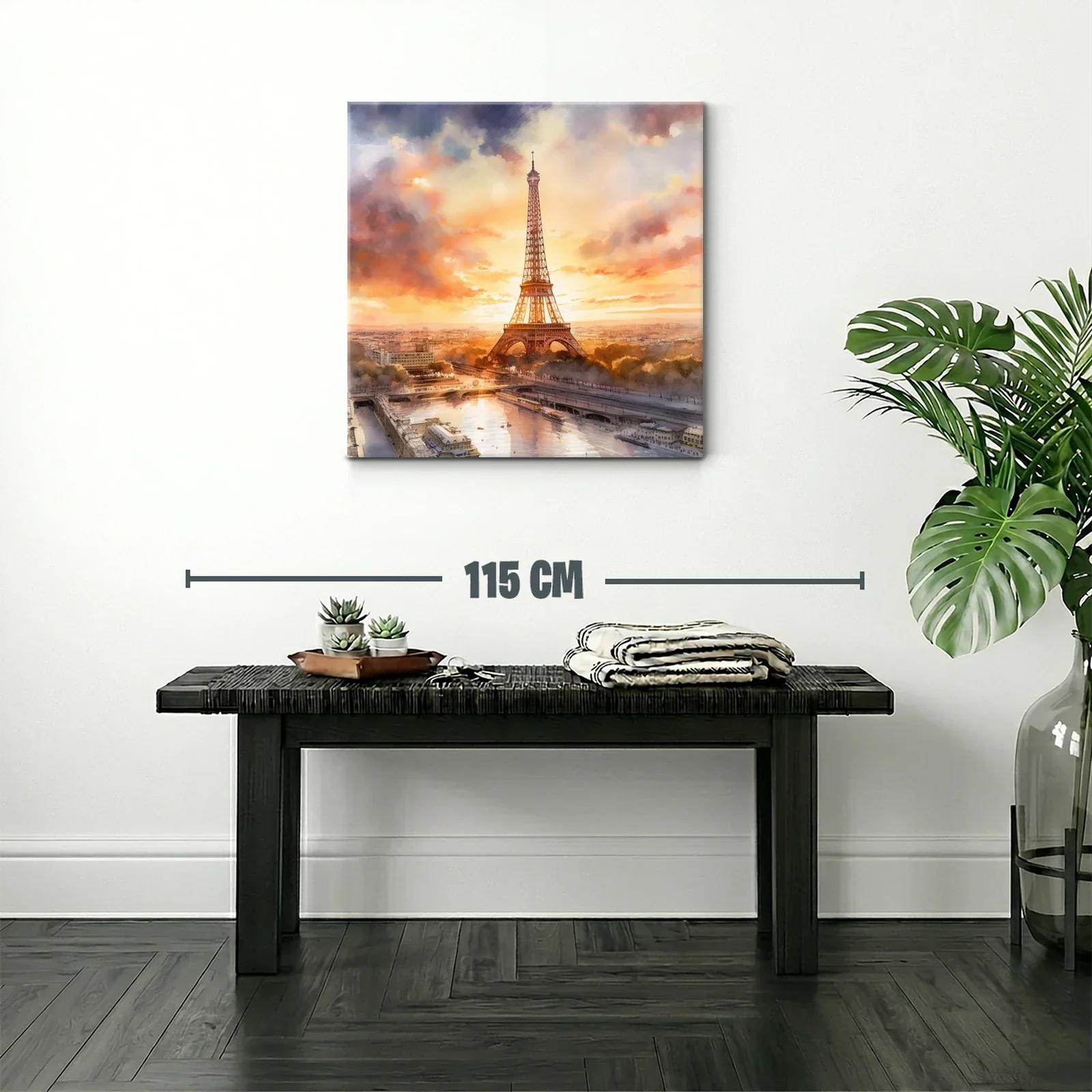 Atardecer romántico con la Torre Eiffel en París — miniatura 2
