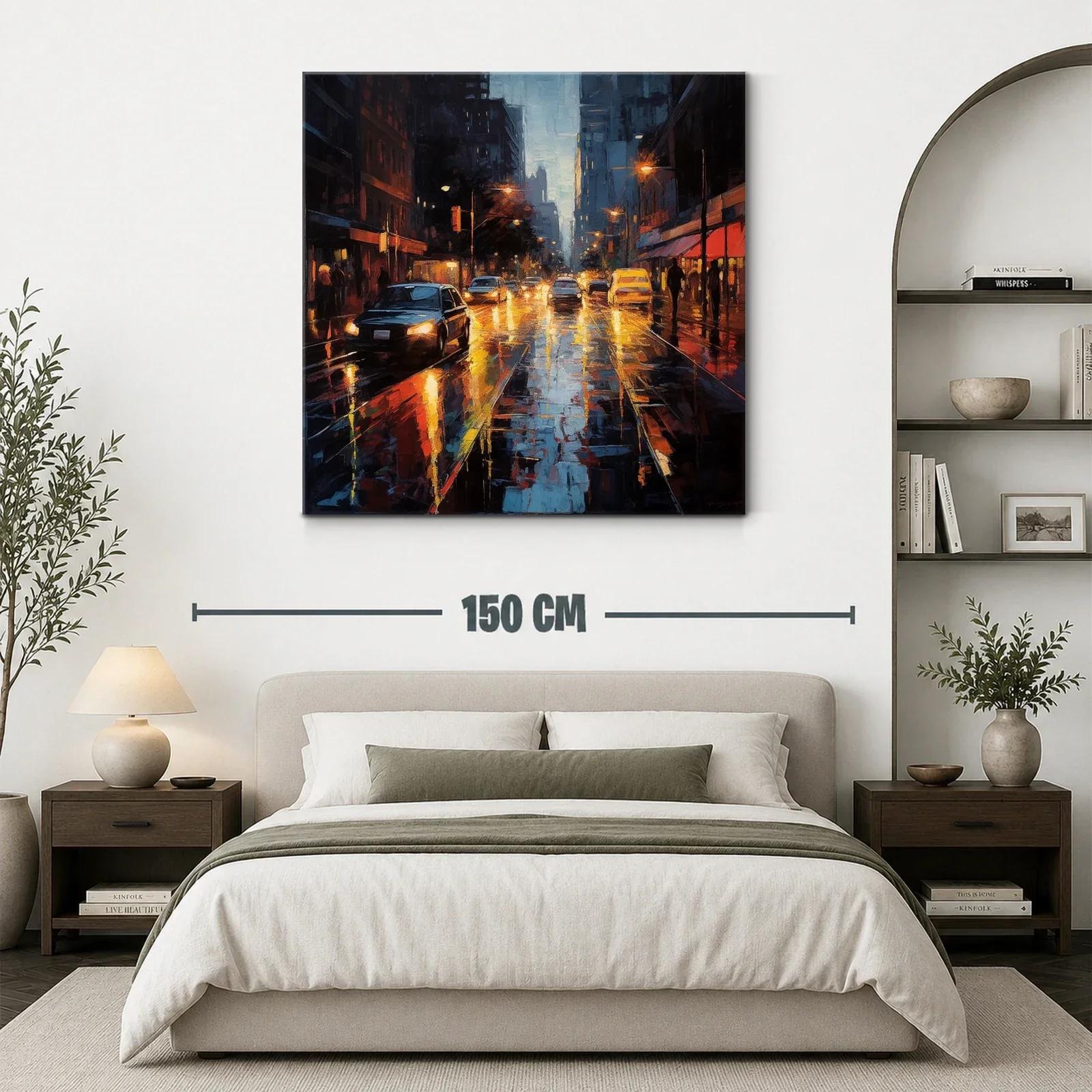 Travesía Nocturna en Ciudad Lluviosa con Luces Vibrantes — miniatura 3