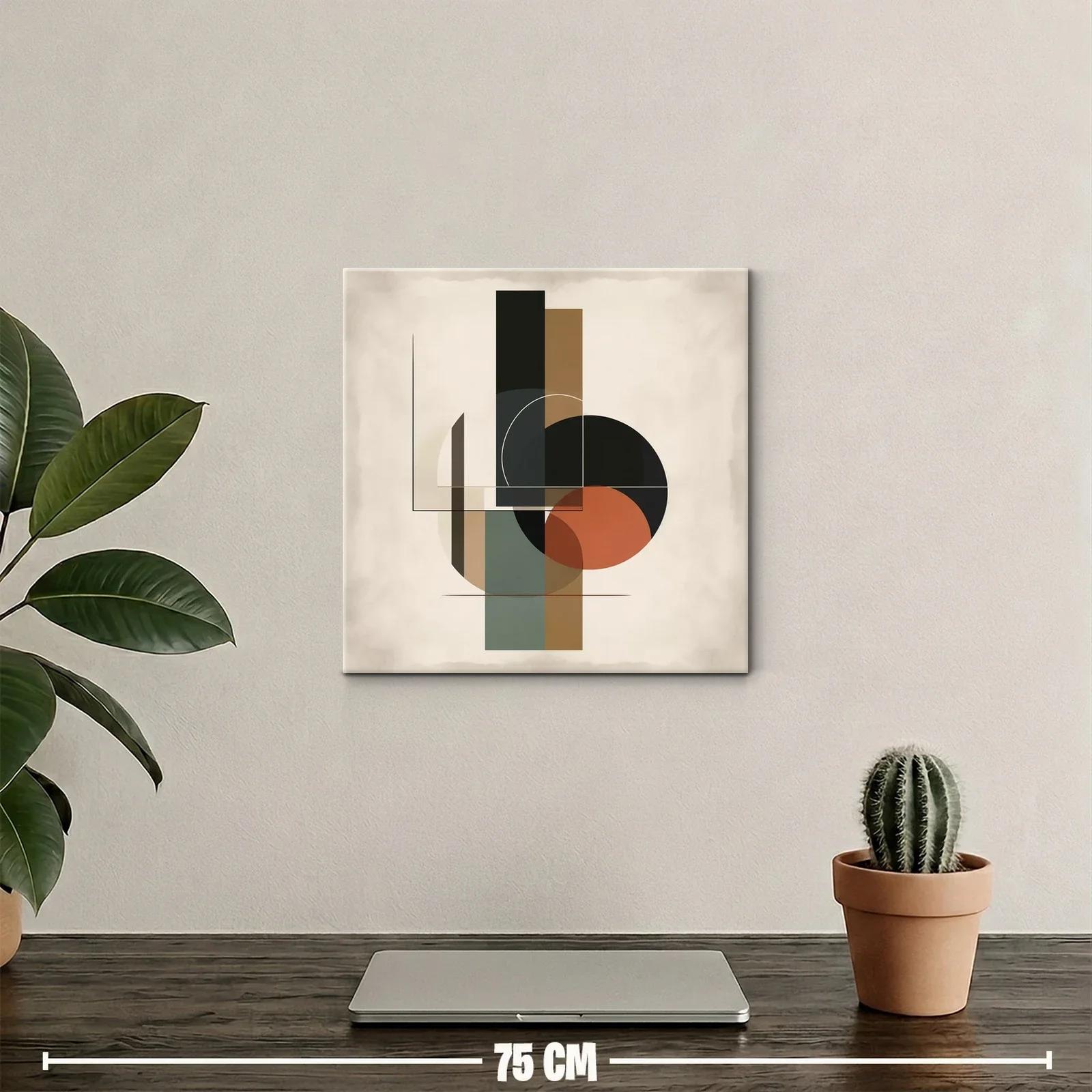 Composición Abstracta con Formas Geométricas en Tonos Tierra — miniatura 2
