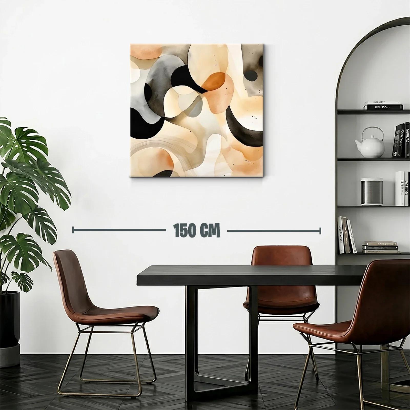 Composición abstracta con tonos tierra y negros suaves — miniatura 2