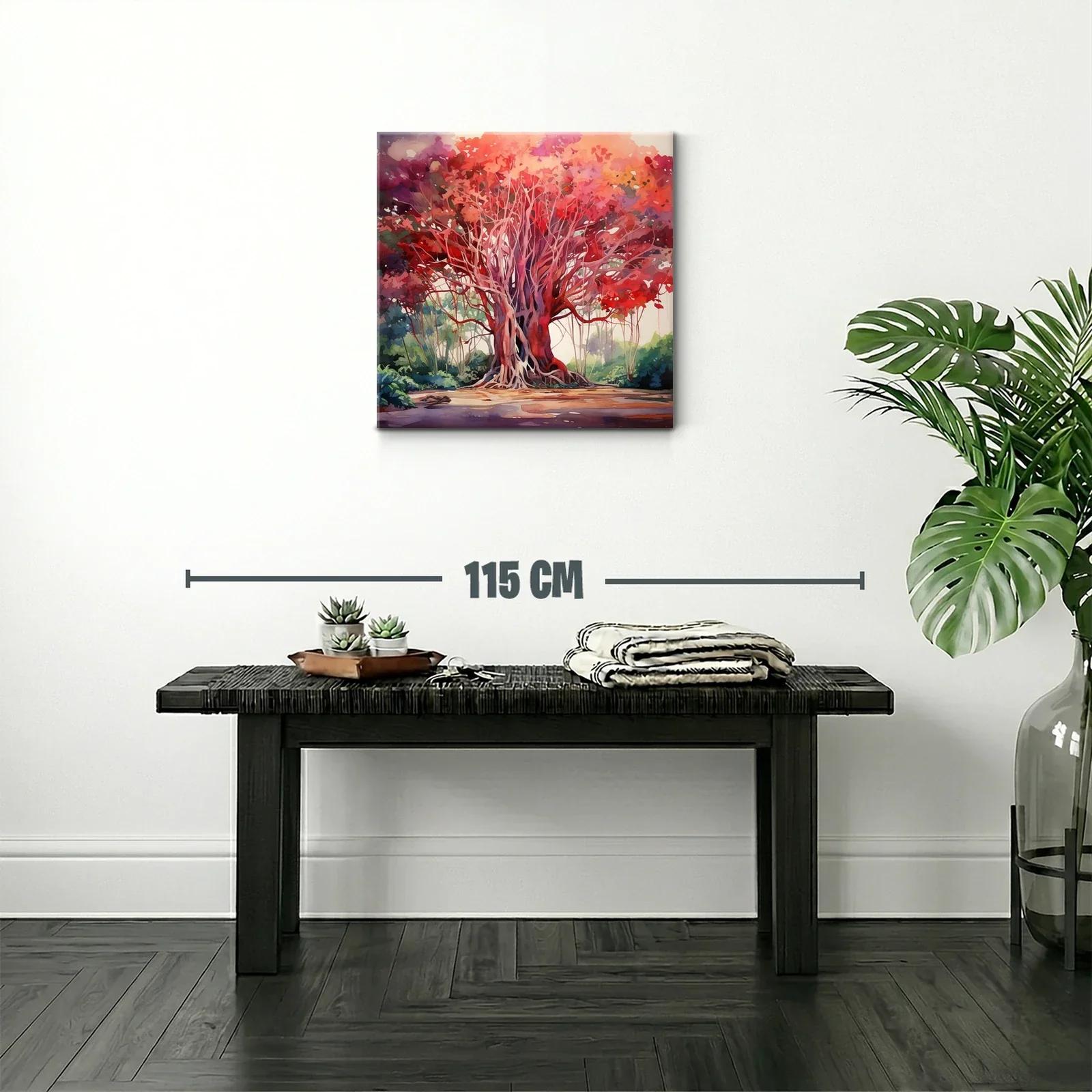 Árbol majestuoso con follaje en tonalidades rojas vibrantes — miniatura 2