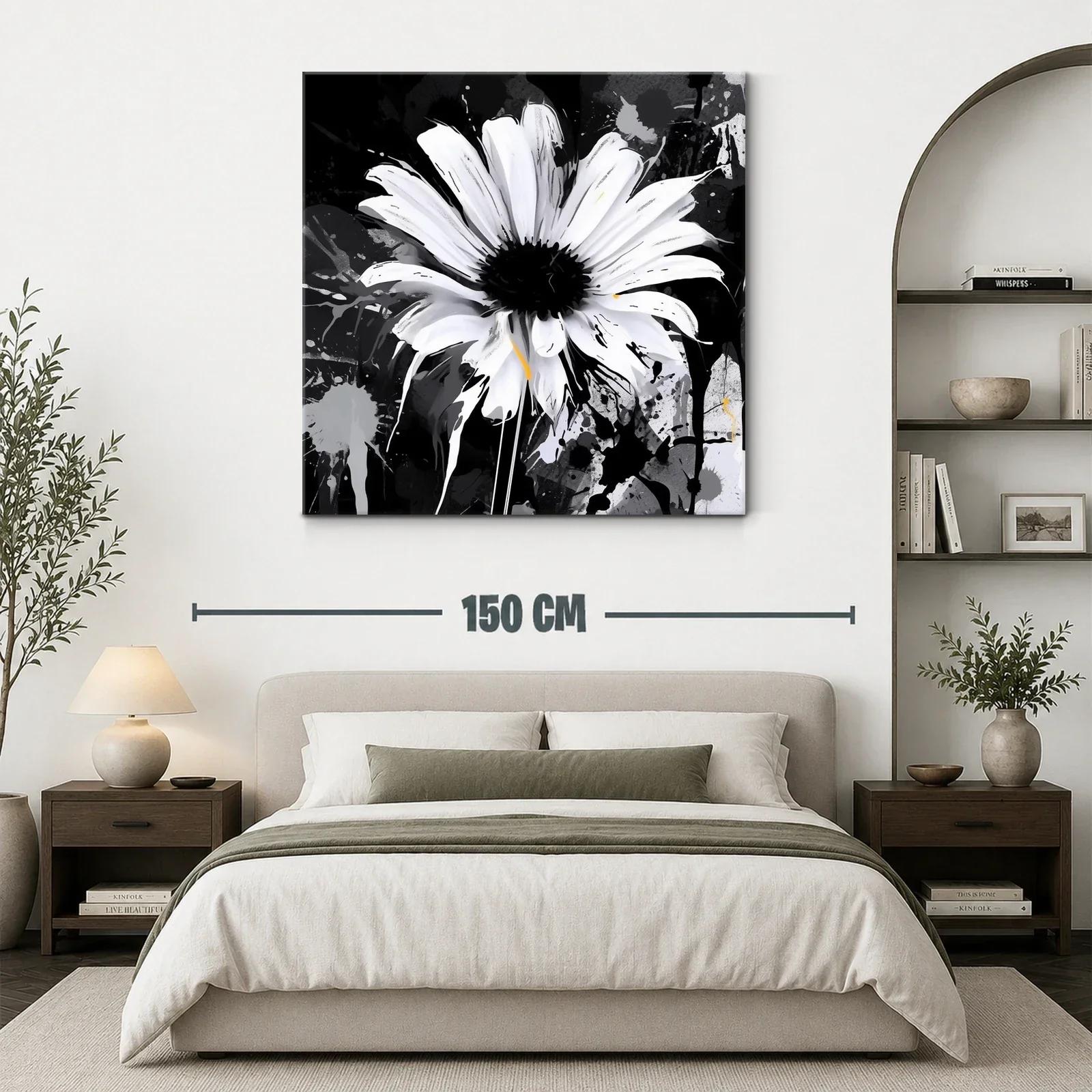 Flor blanca vibrante sobre fondo oscuro abstracto — miniatura 3