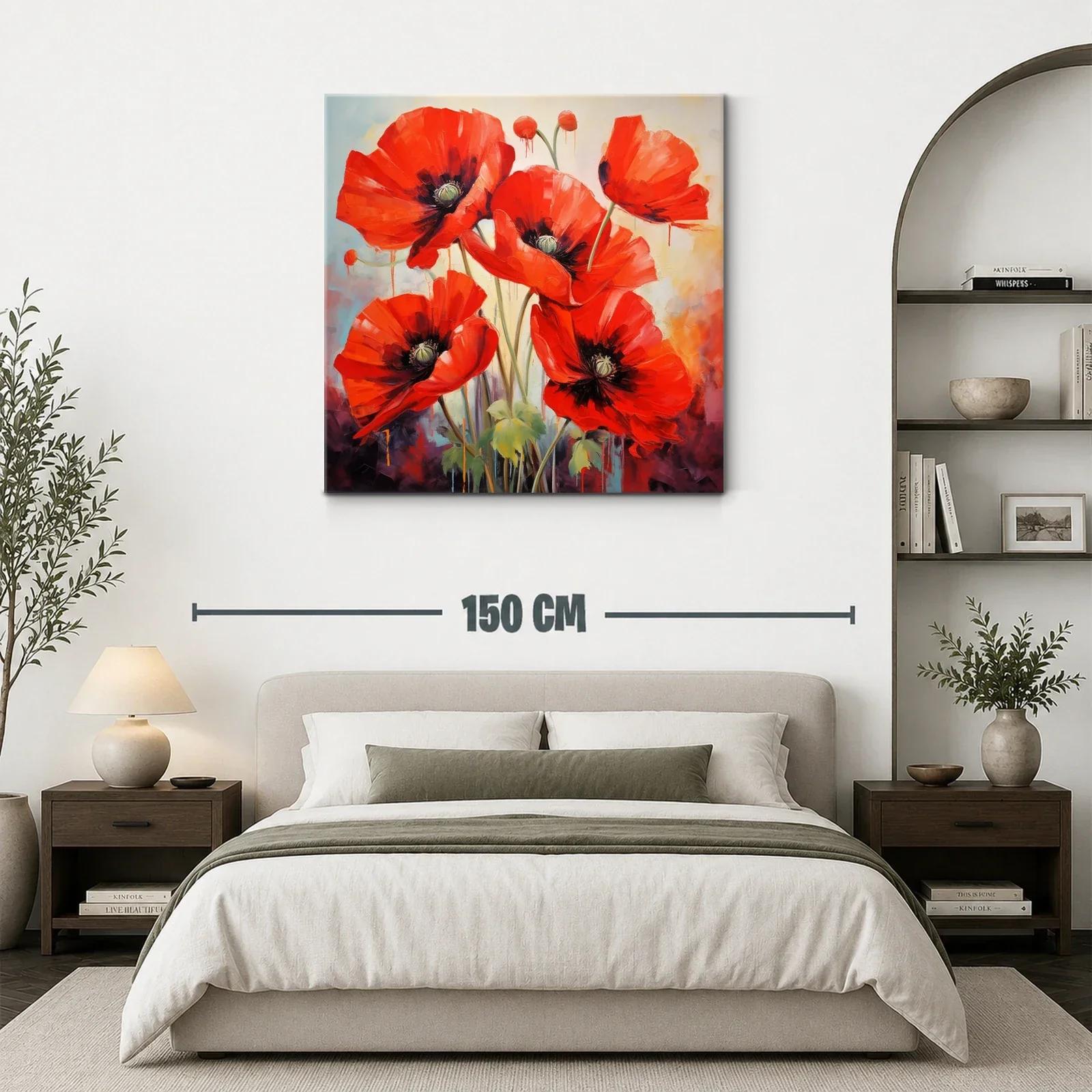 Vibrante composición de amapolas rojas sobre fondo suave — miniatura 3