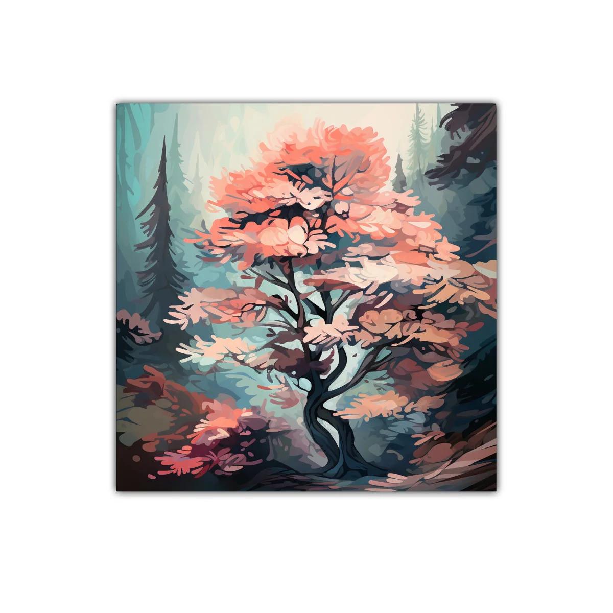 Árbol de tonos cálidos en bosque de ensueño y misterio — imagen principal