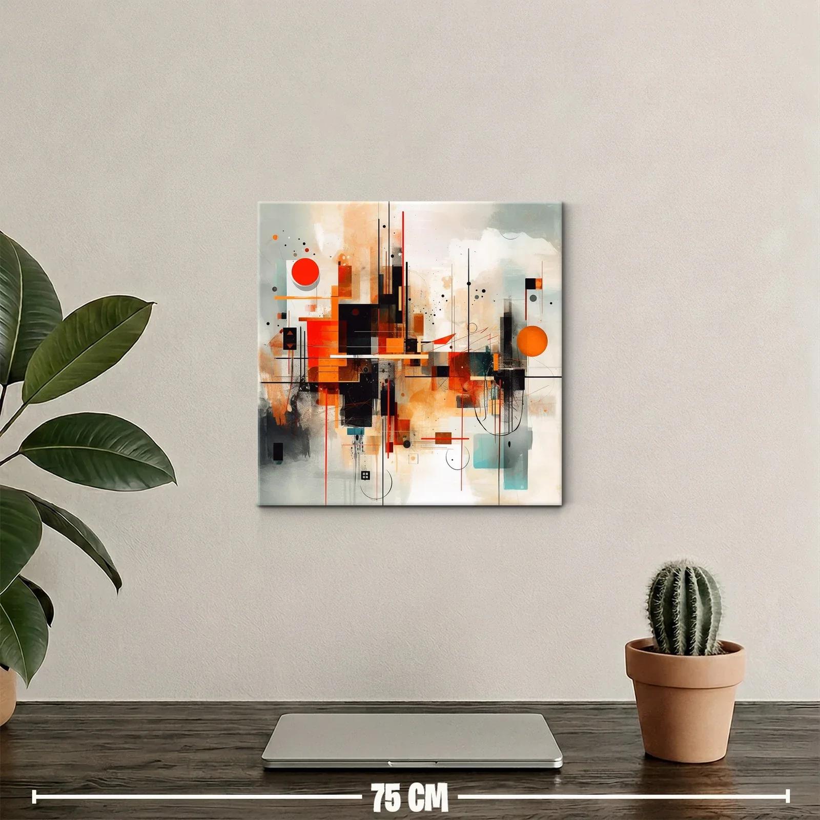 Composición abstracta con formas geométricas en tonos cálidos — miniatura 2